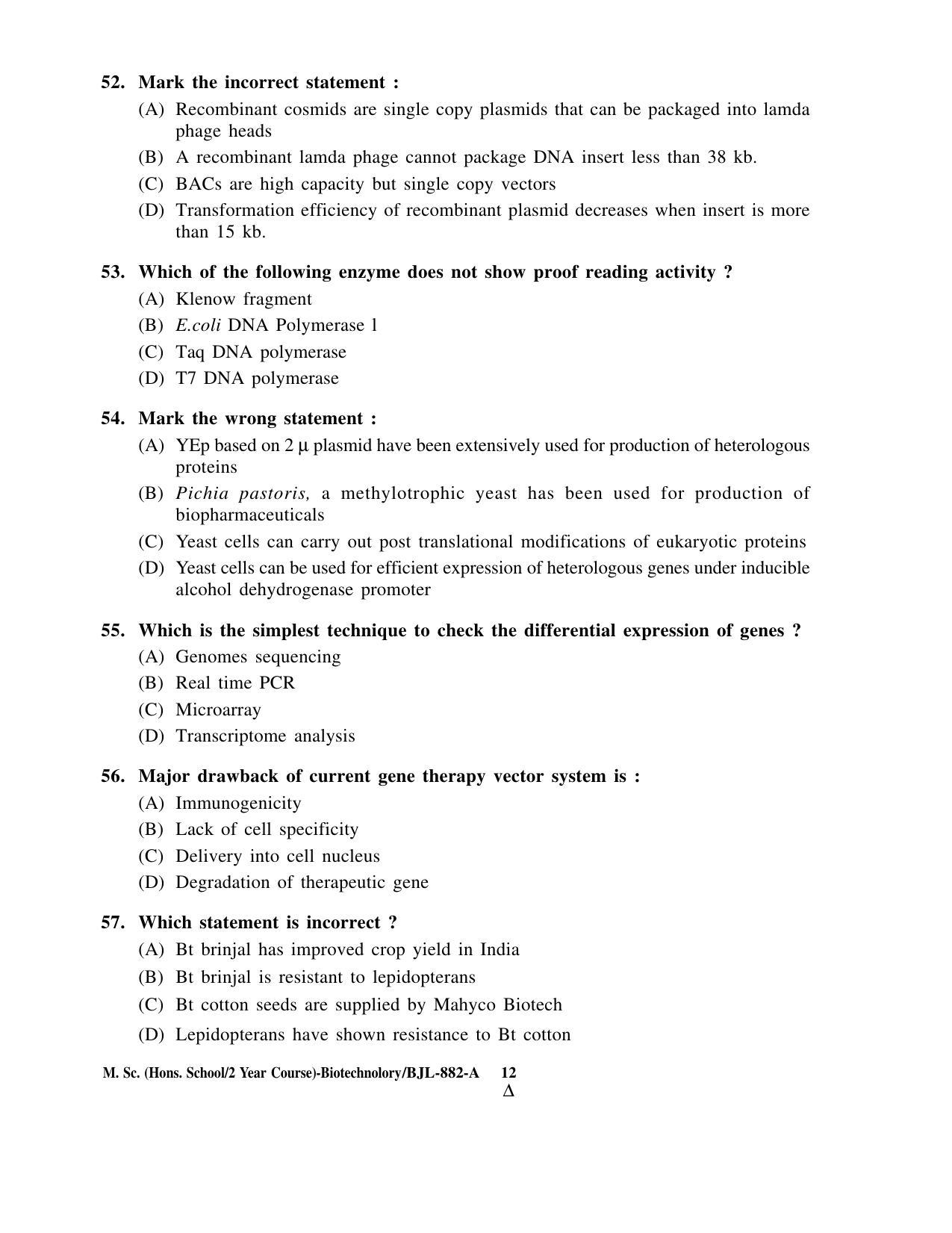 PU CET PG 2016 Question Paper Part I (SET A) - Page 265