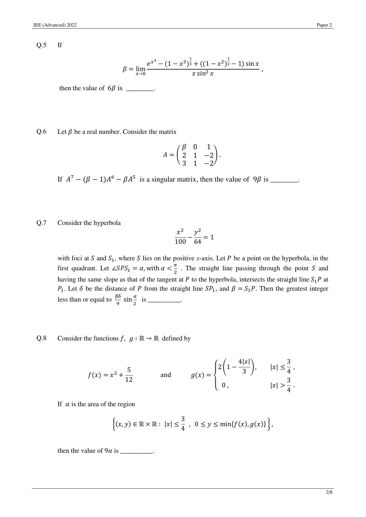 JEE (Advanced) 2022 Paper II - English Question Paper - Page 2