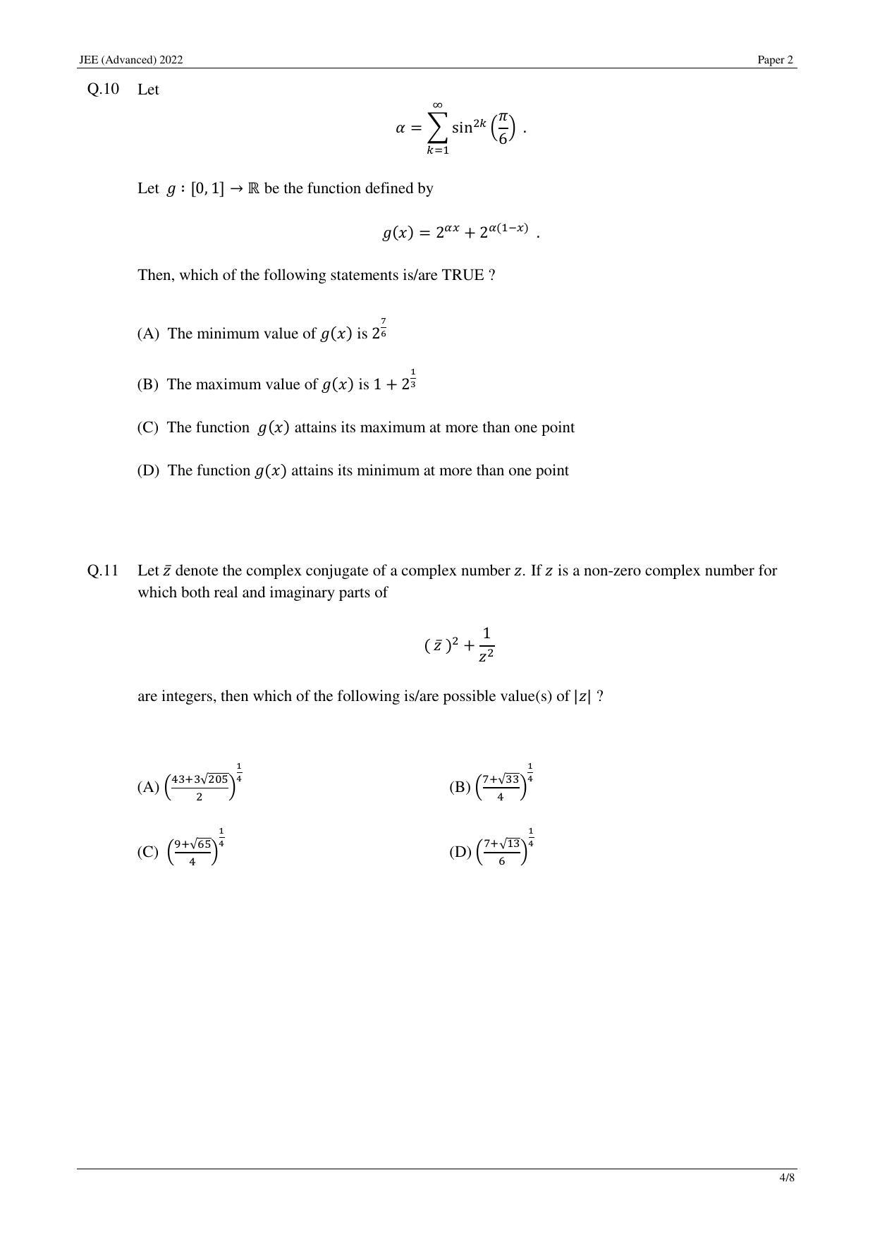 JEE (Advanced) 2022 Paper II - English Question Paper - Page 4