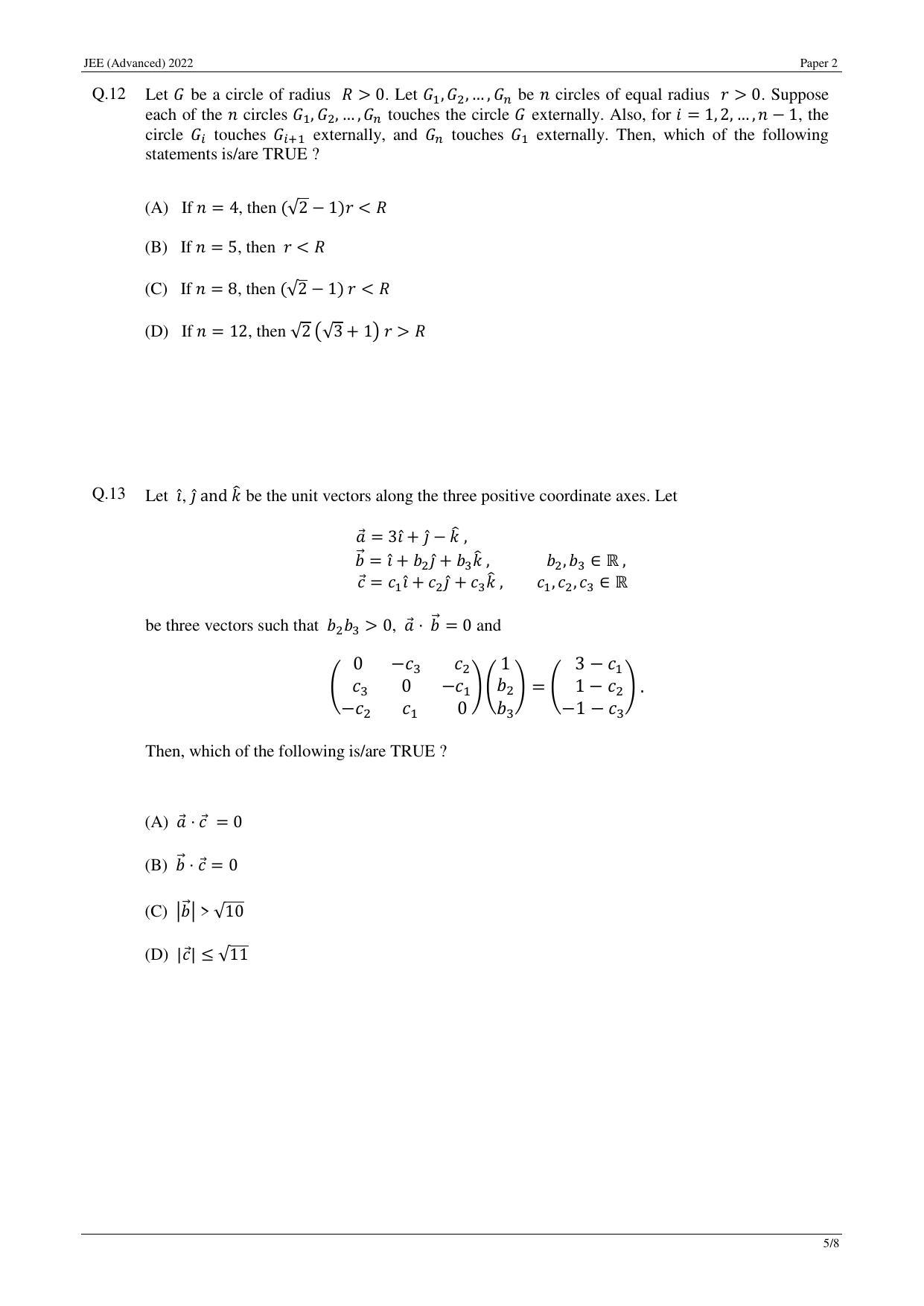 JEE (Advanced) 2022 Paper II - English Question Paper - Page 5