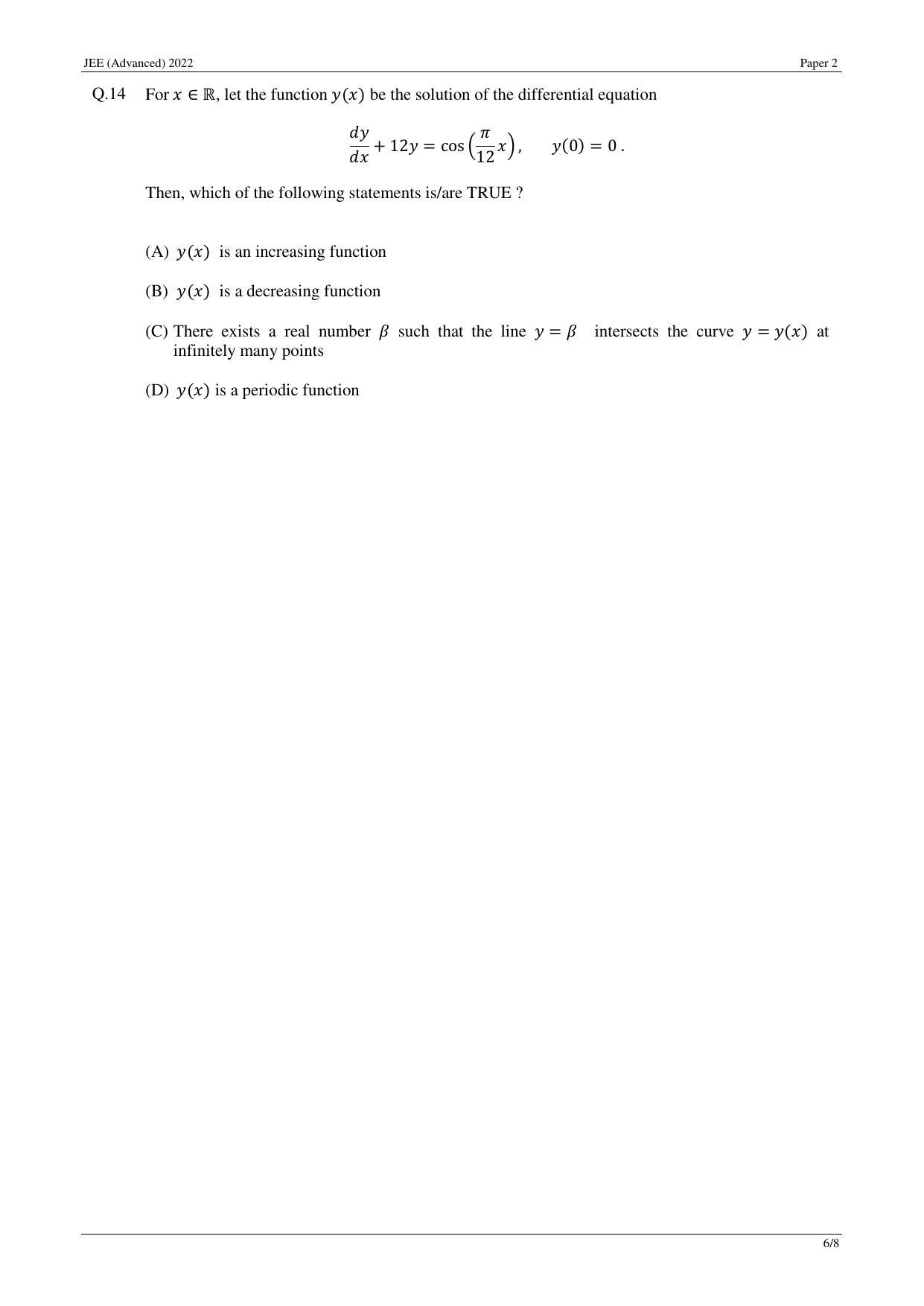 JEE (Advanced) 2022 Paper II - English Question Paper - Page 6