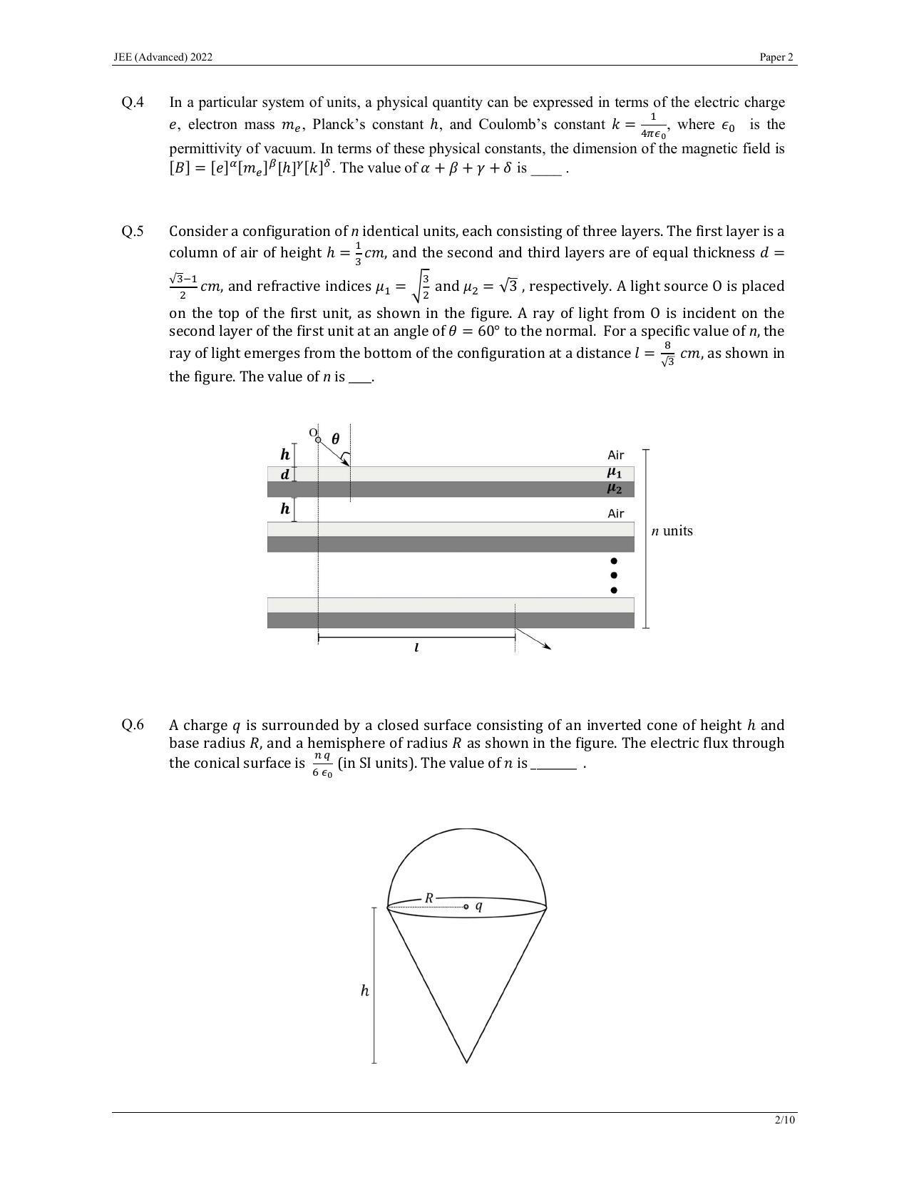 JEE (Advanced) 2022 Paper II - English Question Paper - Page 10