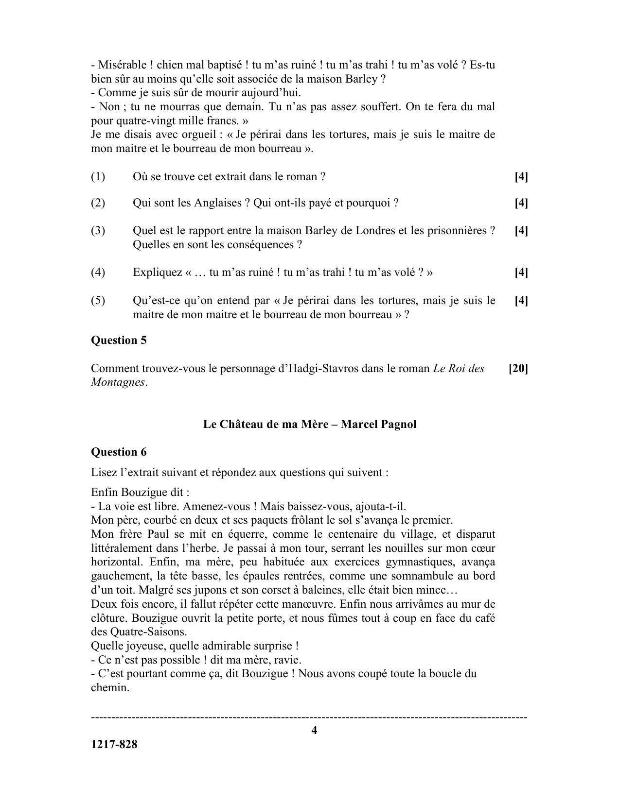 ISC Class 12 2017 French Question Paper - Page 4
