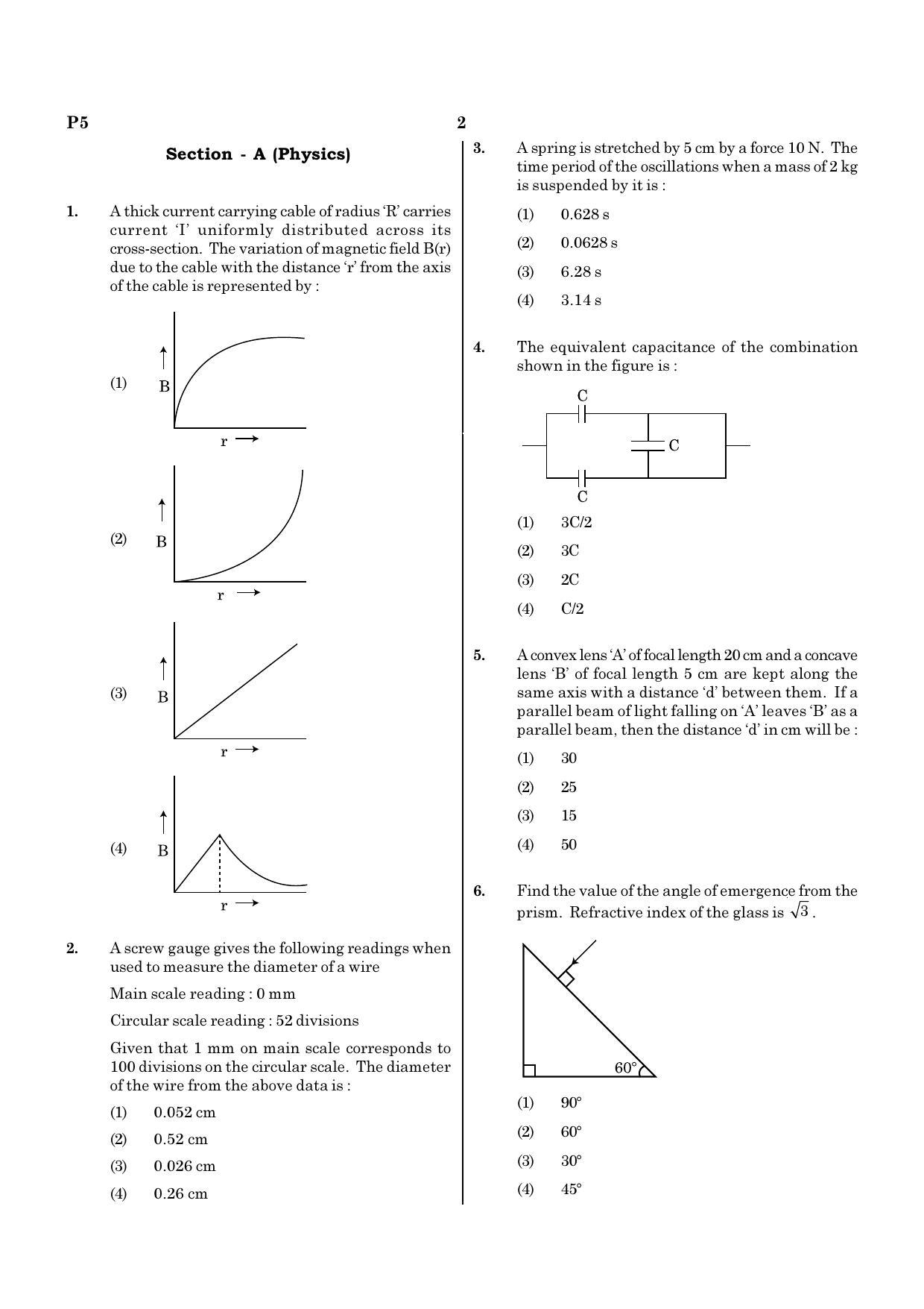 NEET P5 2021 Question Paper - Page 2