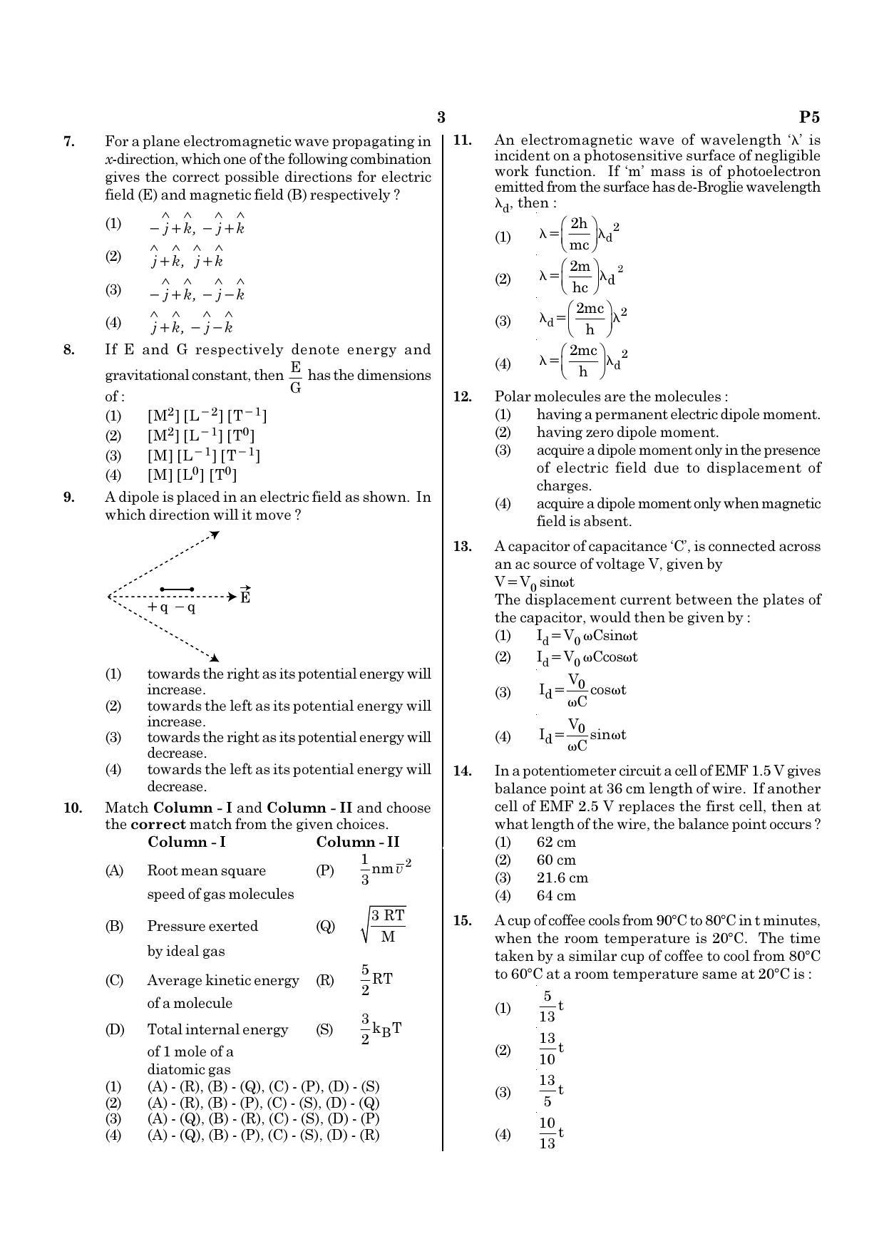 NEET P5 2021 Question Paper - Page 3