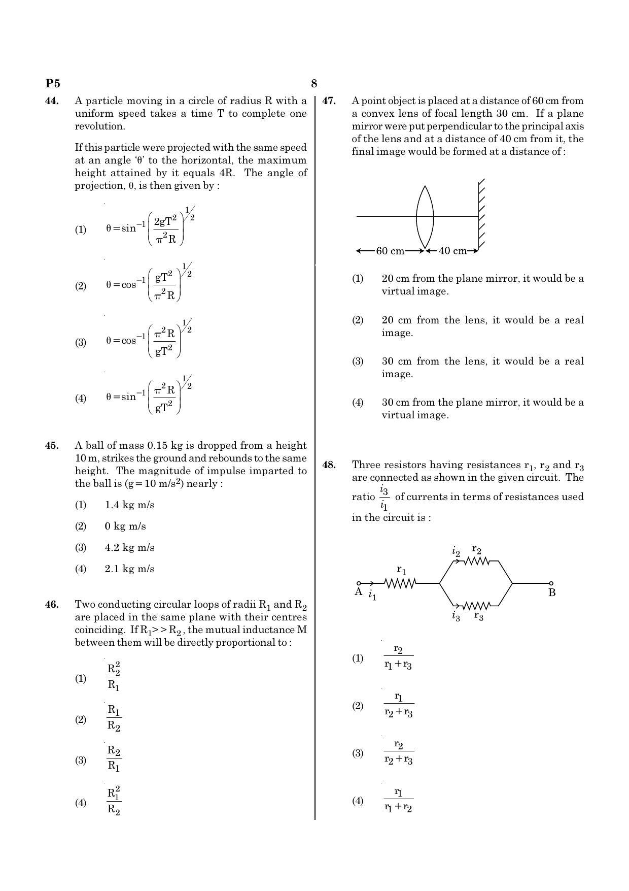 NEET P5 2021 Question Paper - Page 8