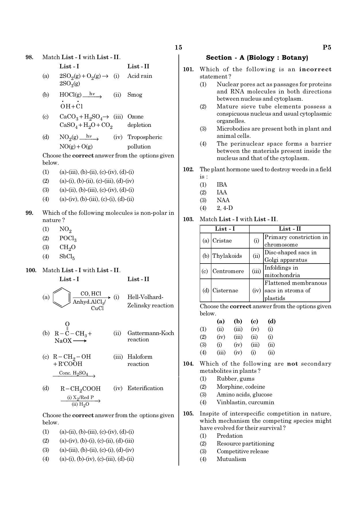 NEET P5 2021 Question Paper - Page 15