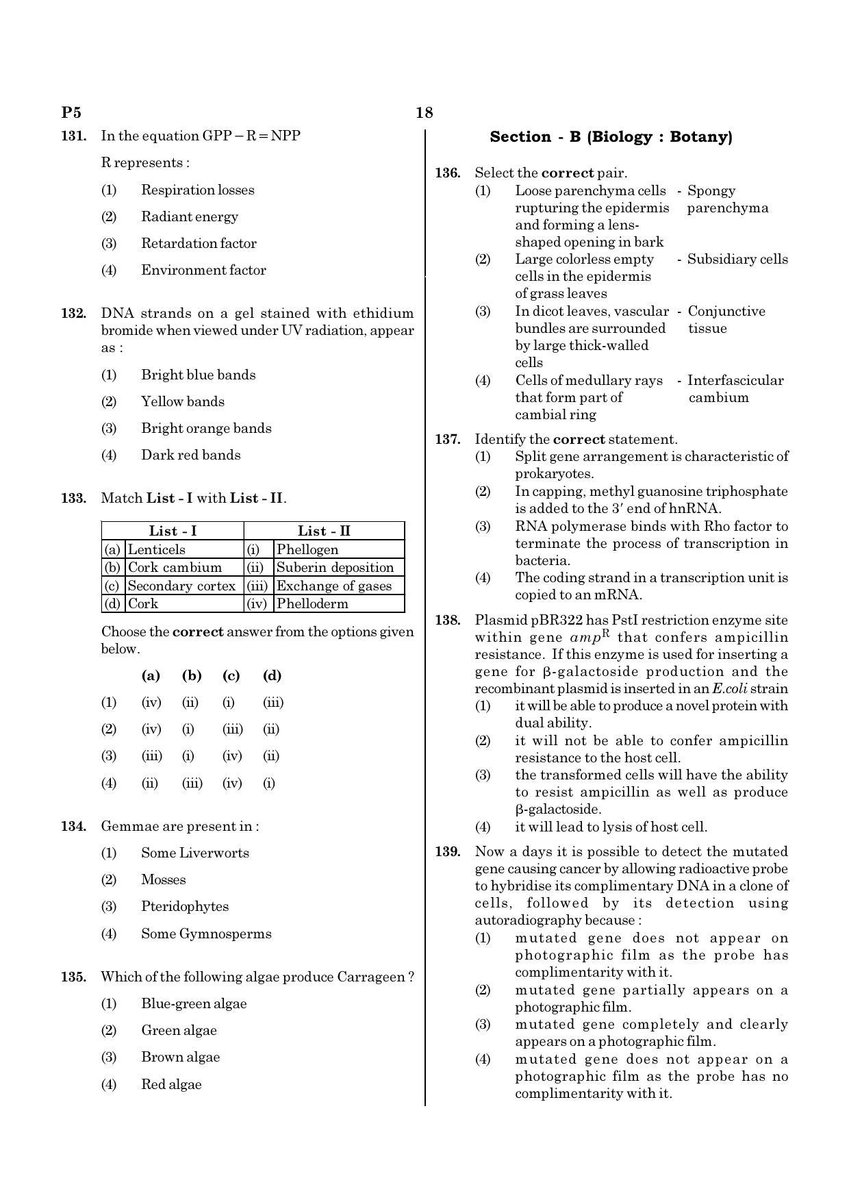NEET P5 2021 Question Paper - Page 18