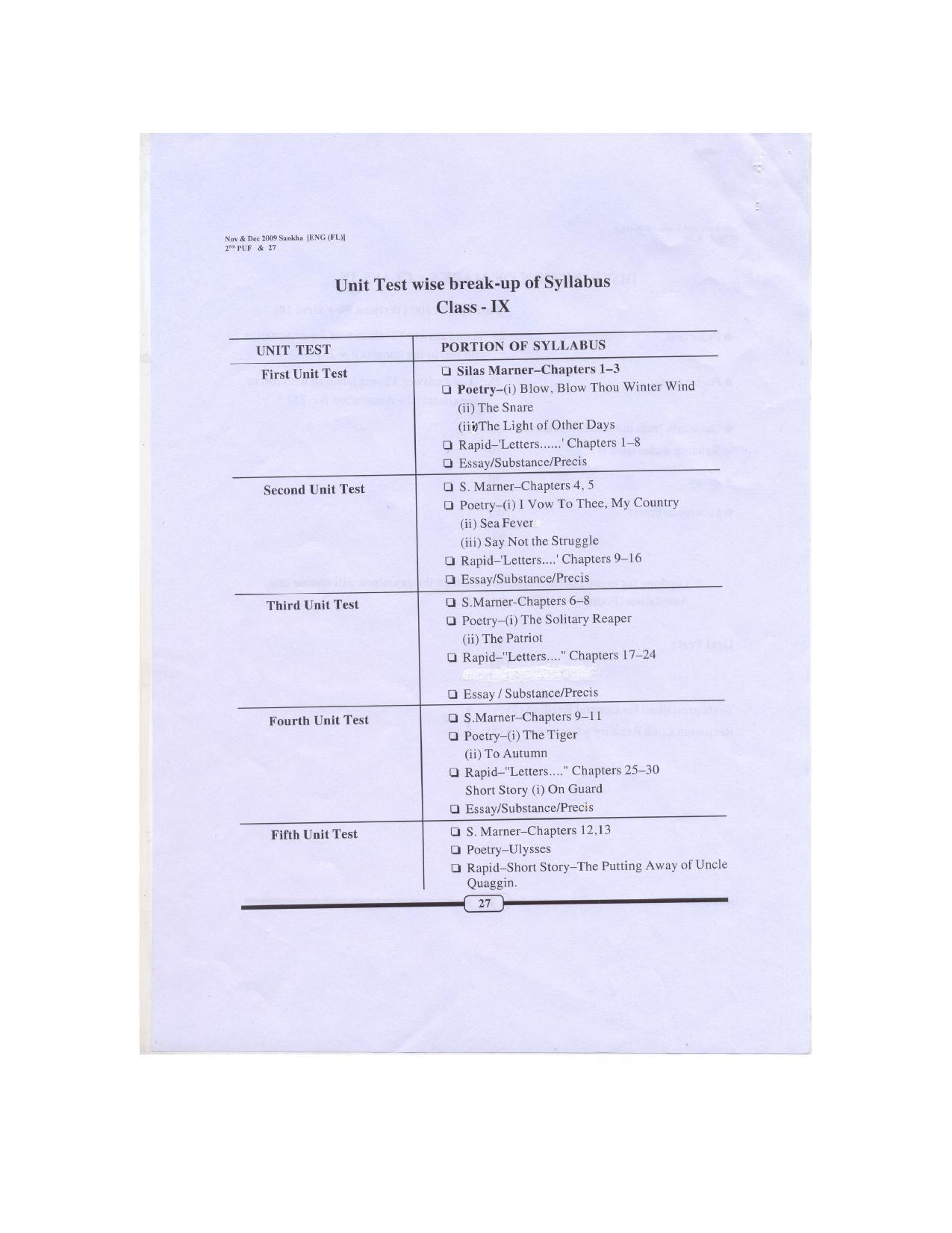 WBBSE Class 10th  Syllabus [English (FL- I )] - Page 4
