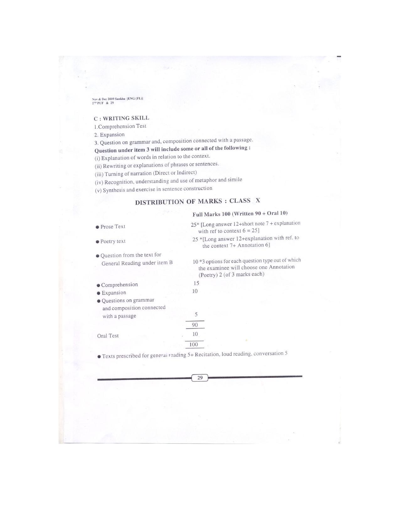 WBBSE Class 10th  Syllabus [English (FL- I )] - Page 6