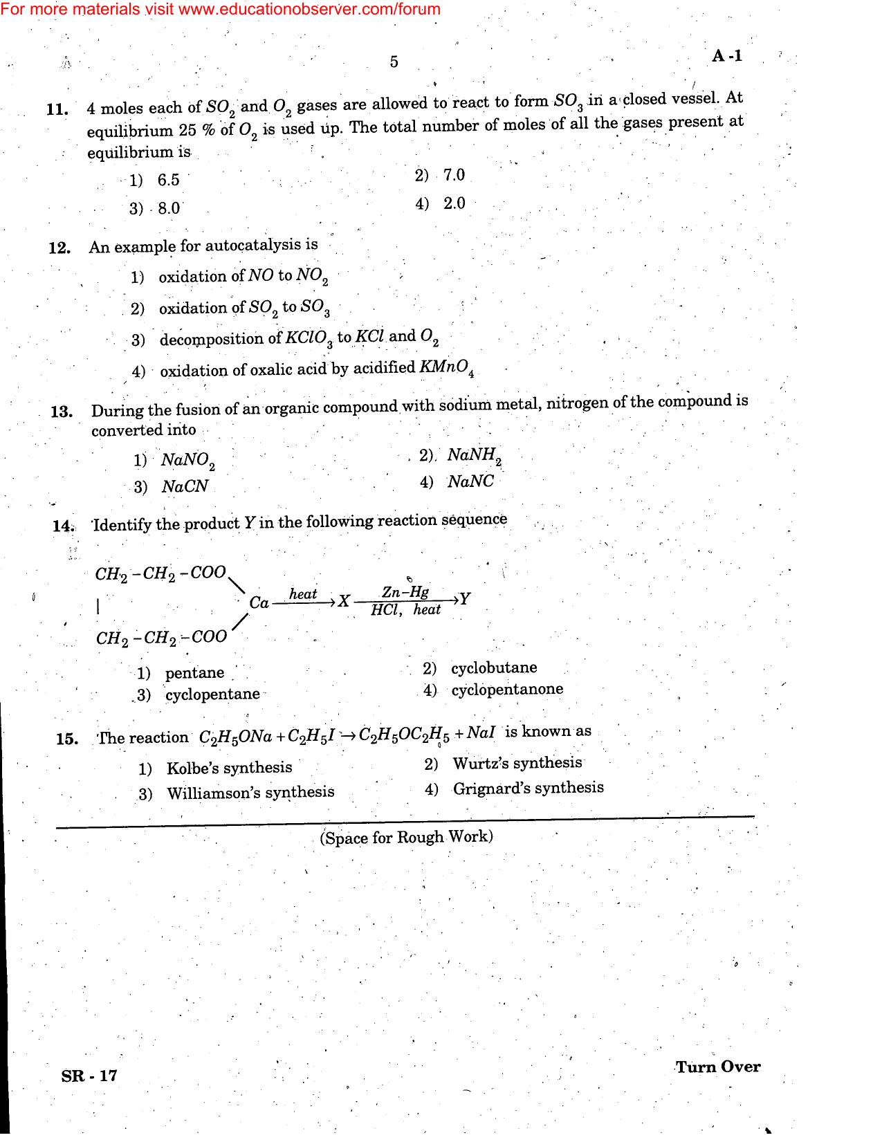 KEAM Paper II 2006 Question Paper - Page 5