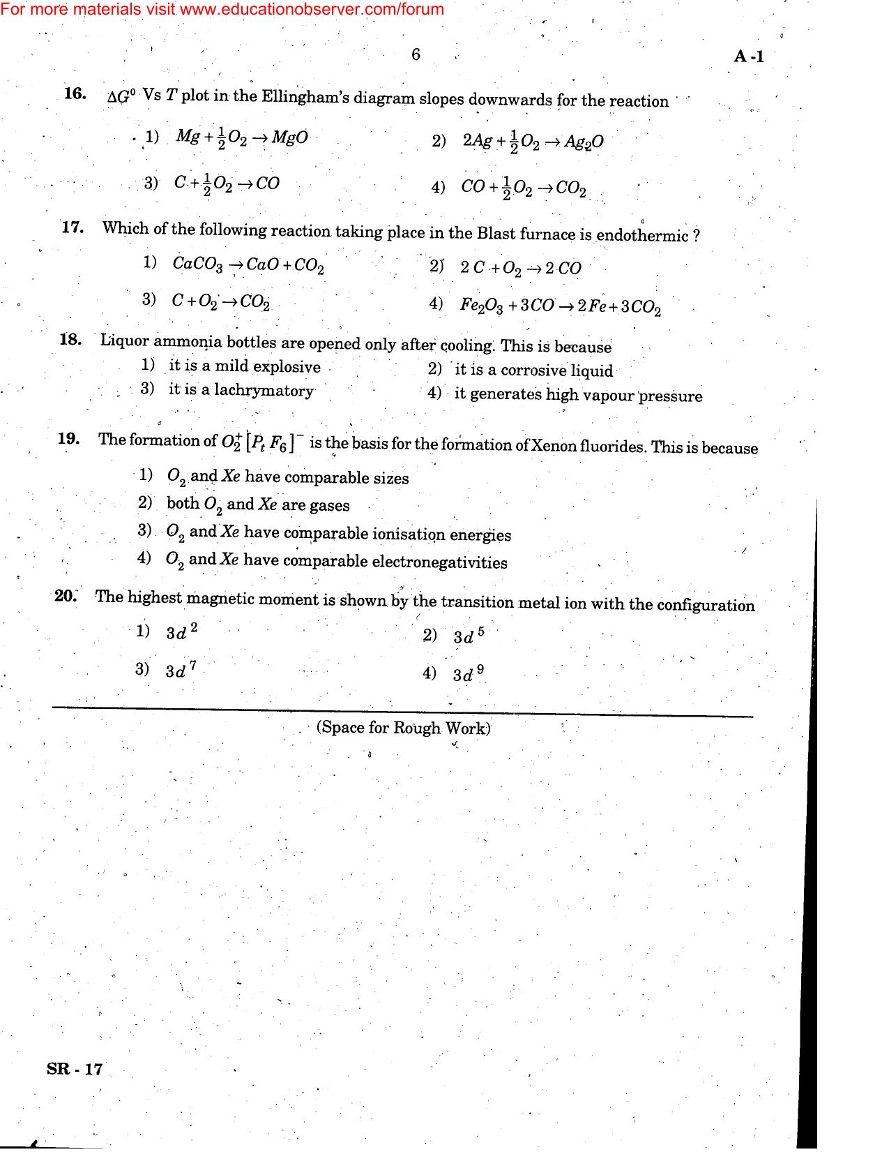 KEAM Paper II 2006 Question Paper - Page 6