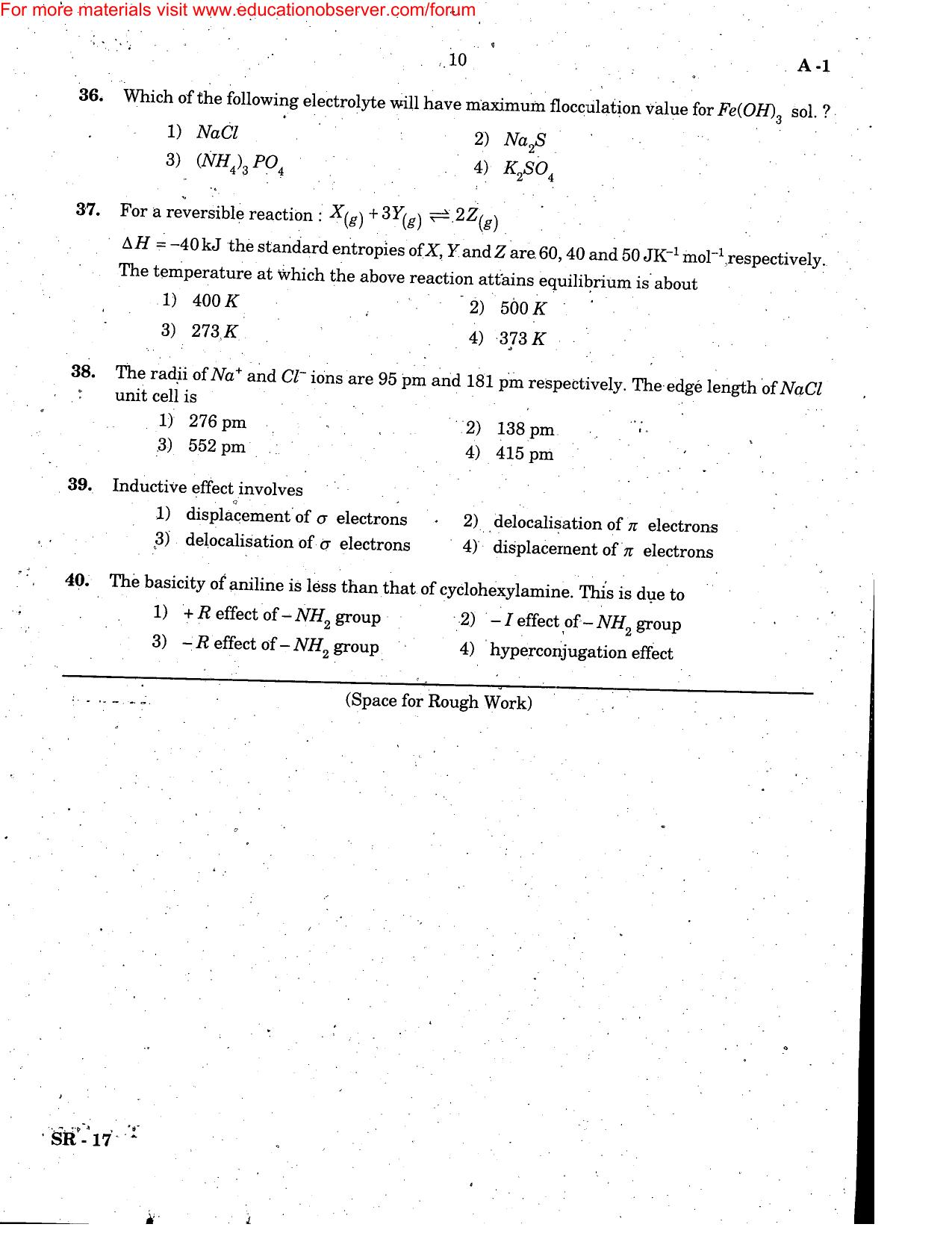 KEAM Paper II 2006 Question Paper - Page 10