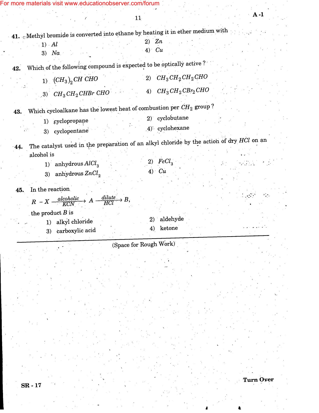 KEAM Paper II 2006 Question Paper - Page 11