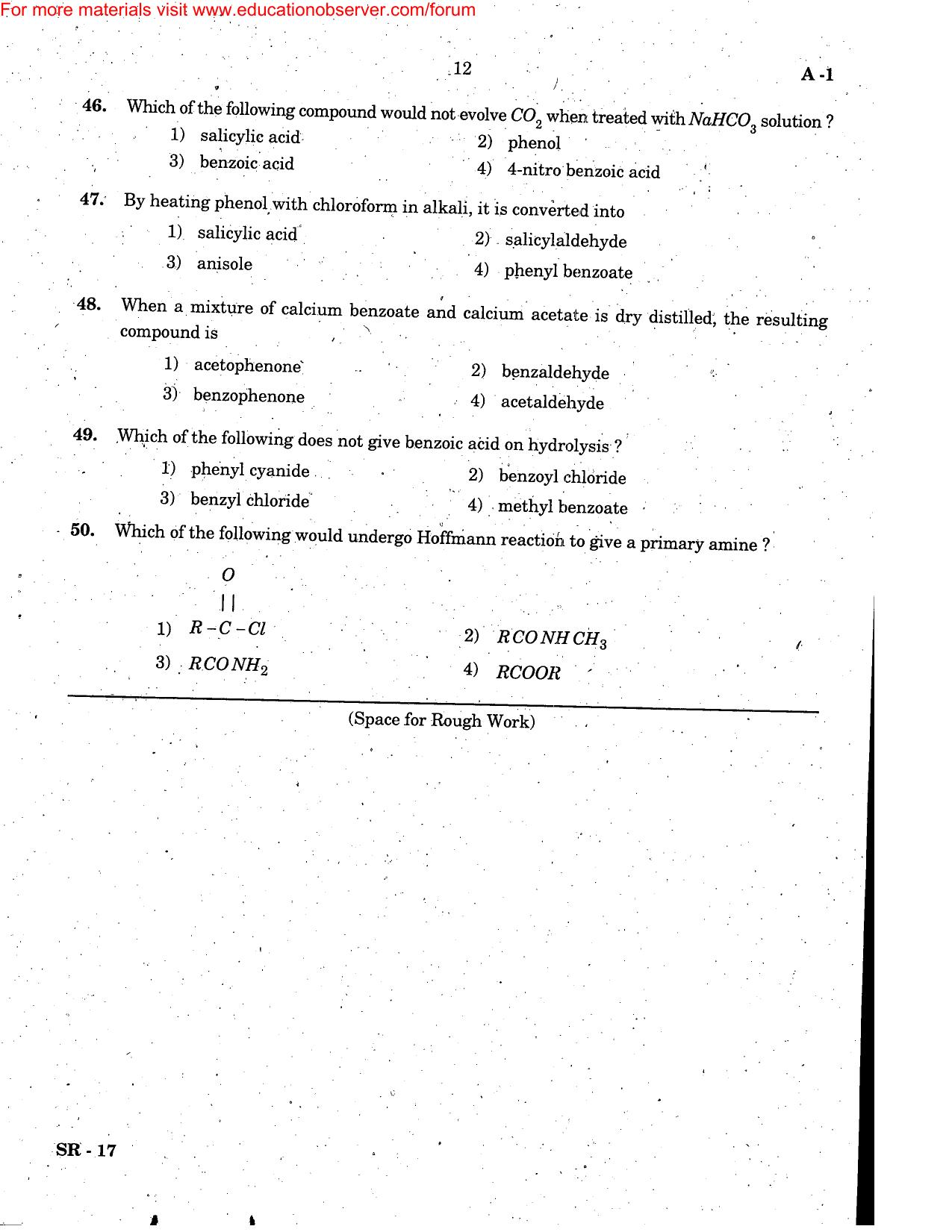 KEAM Paper II 2006 Question Paper - Page 12