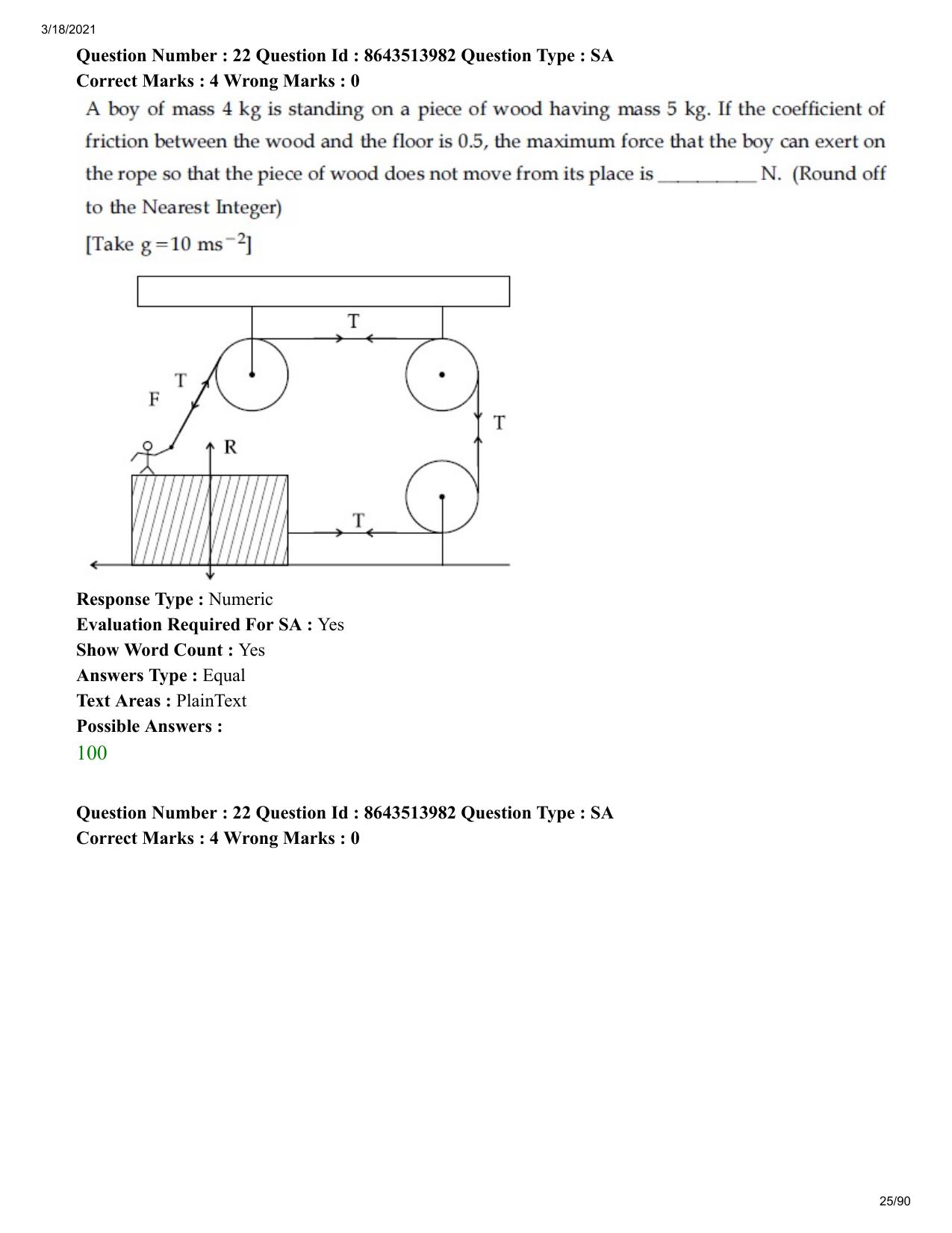 JEE Mains 2021: BTech EB (Shift 2) 17-03-2021 Question Paper - Page 25