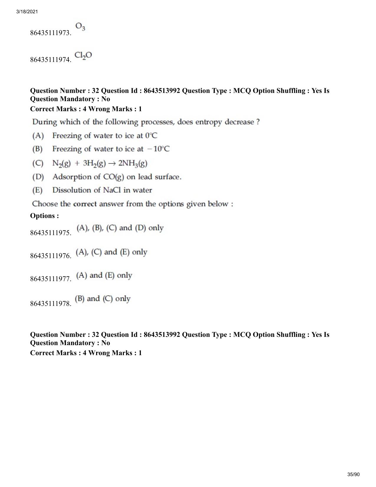 JEE Mains 2021: BTech EB (Shift 2) 17-03-2021 Question Paper - Page 35