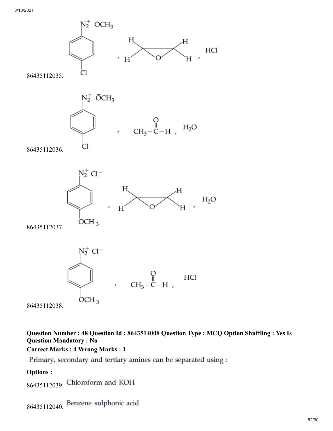 JEE Mains 2021: BTech EB (Shift 2) 17-03-2021 Question Paper - Page 52