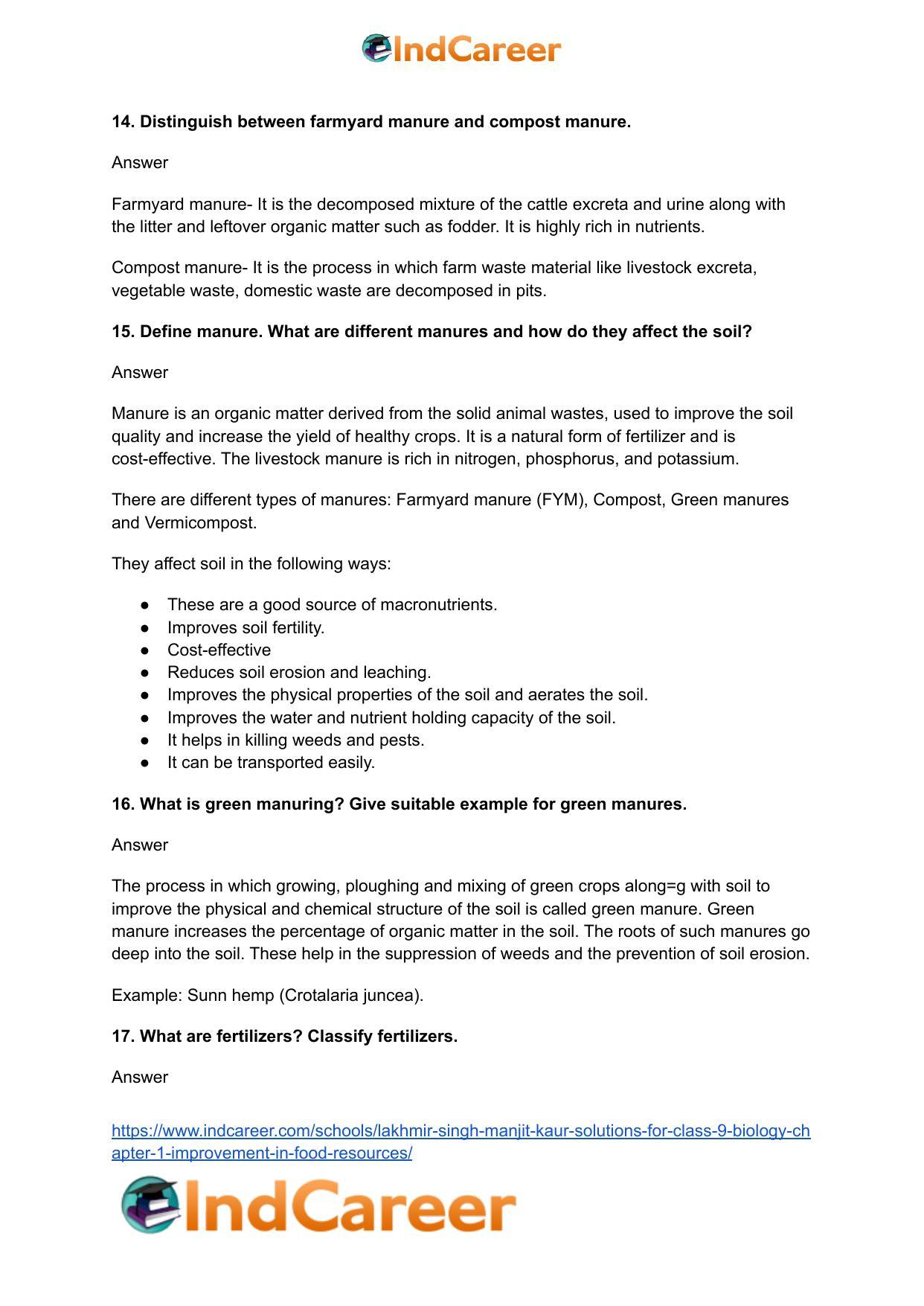Lakhmir Singh Manjit Kaur  Solutions for Class 9 Biology: Chapter 1- Improvement In Food Resources - Page 6