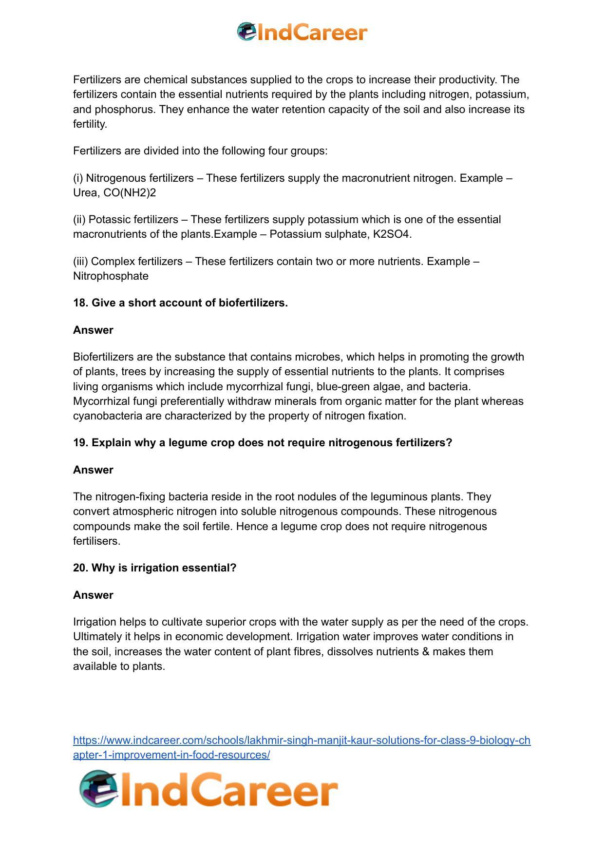 Lakhmir Singh Manjit Kaur  Solutions for Class 9 Biology: Chapter 1- Improvement In Food Resources - Page 7