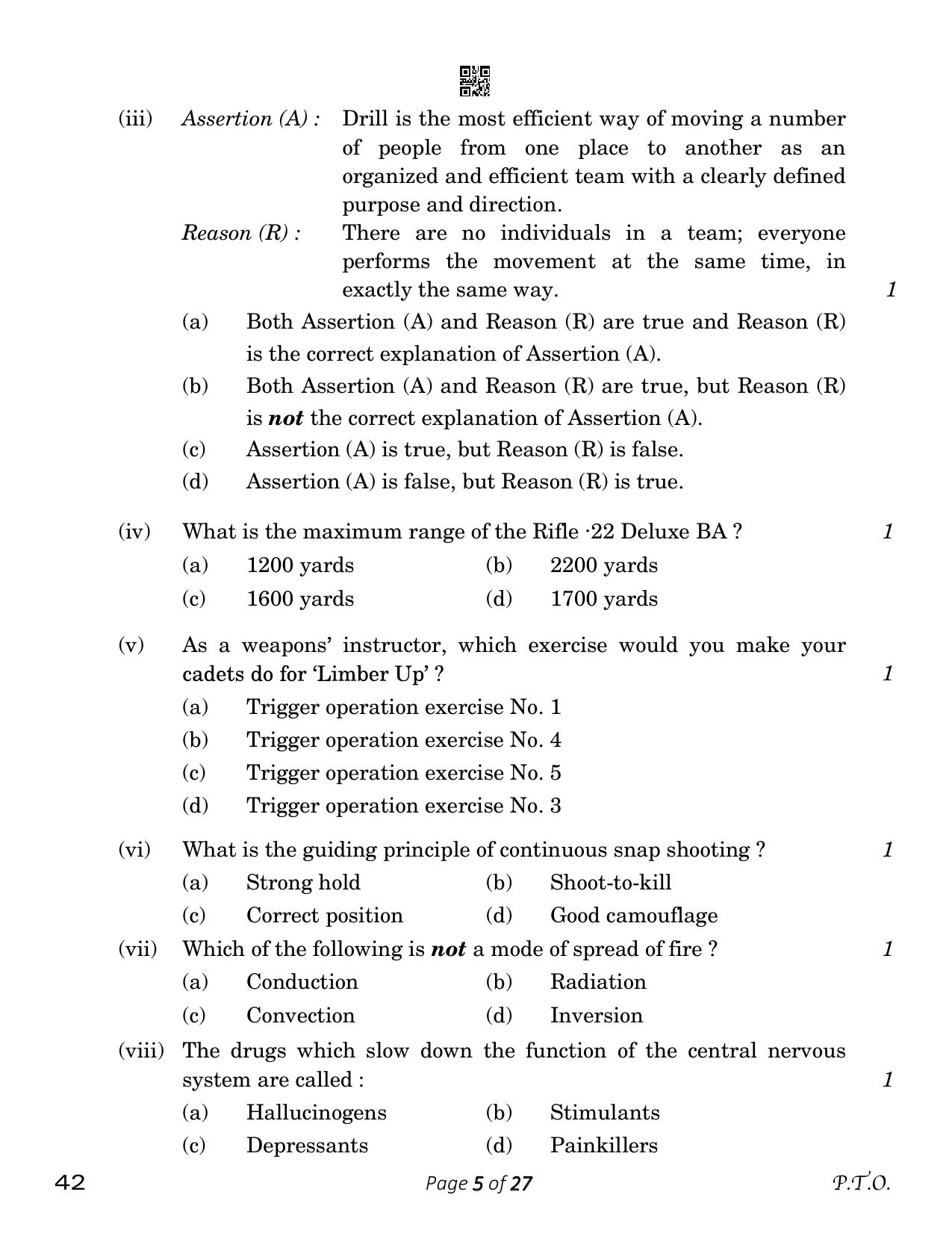 CBSE Class 12 NCC (Compartment) 2023 Question Paper - Page 5