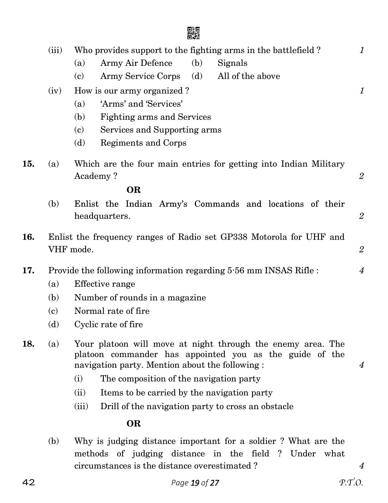 CBSE Class 12 NCC (Compartment) 2023 Question Paper - Page 19