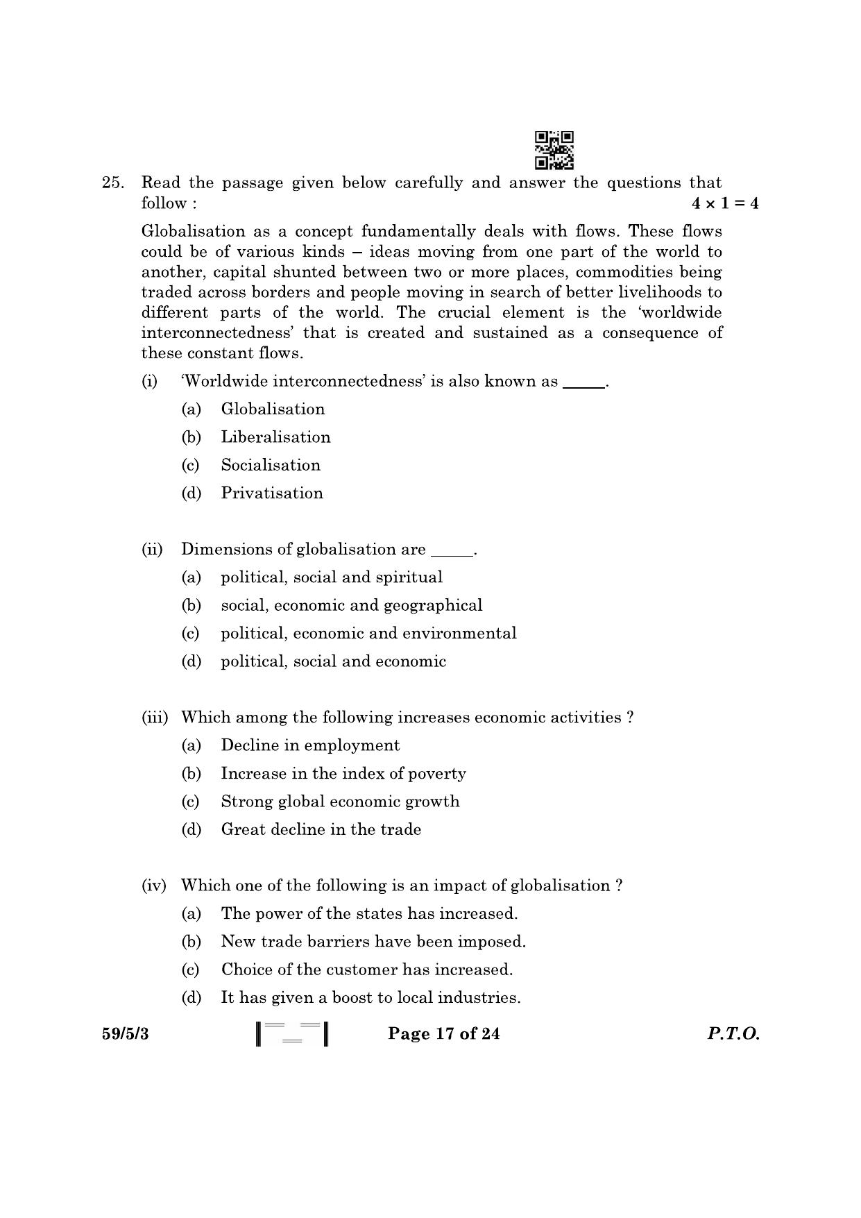 CBSE Class 12 59-5-3 Political Science 2023 Question Paper - Page 17