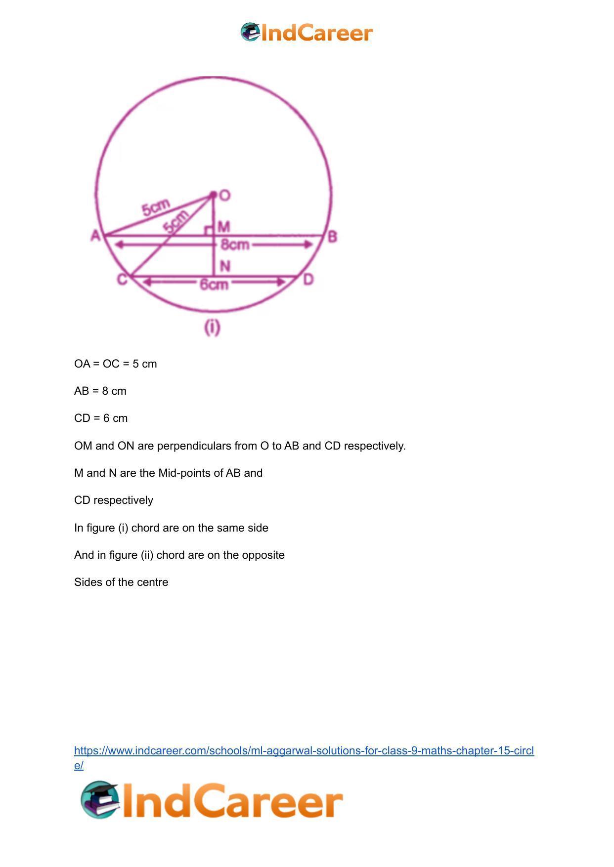 ML Aggarwal Solutions for Class 9 Maths Chapter 15- Circle - Page 8