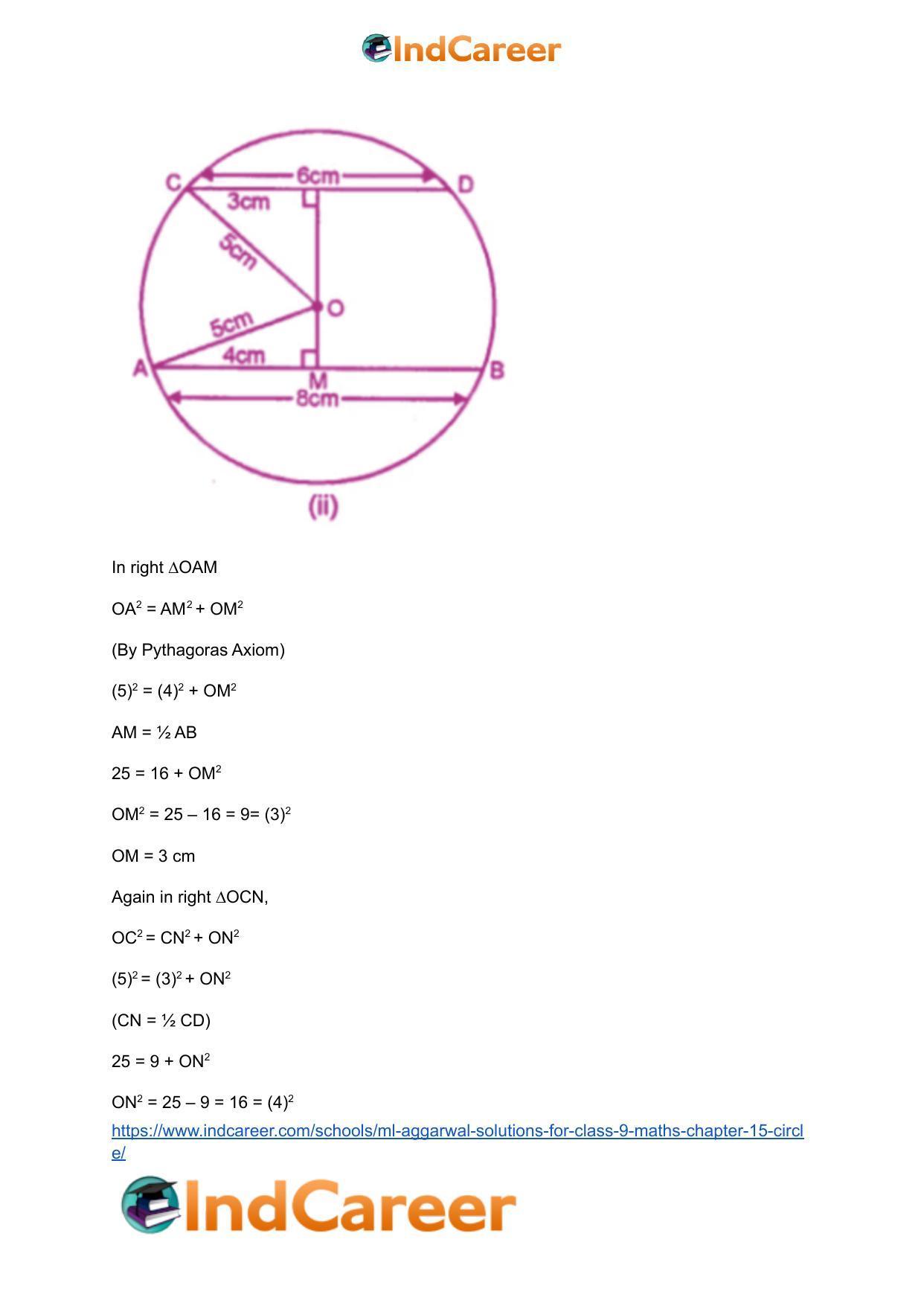 ML Aggarwal Solutions for Class 9 Maths Chapter 15- Circle - Page 9