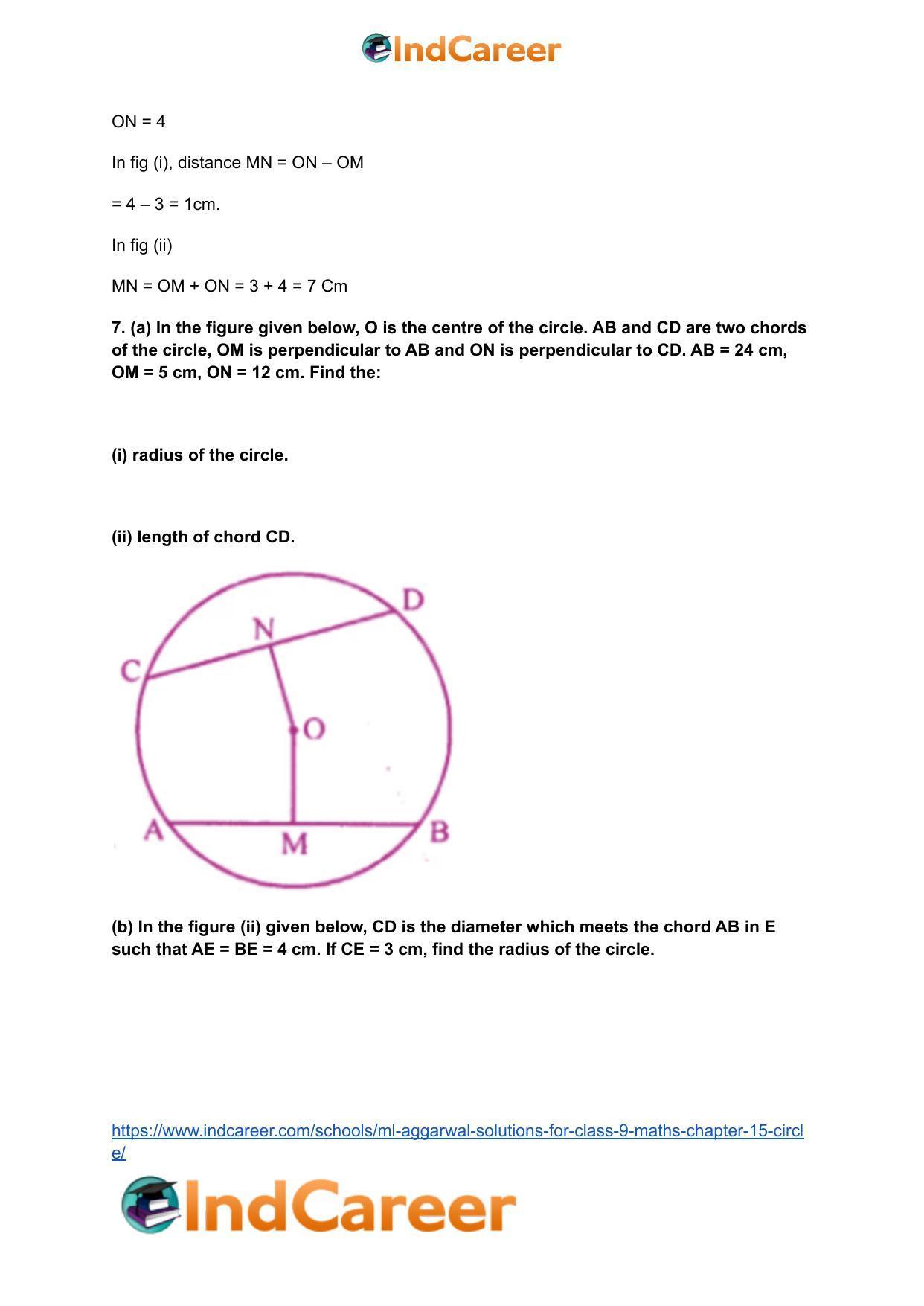 ML Aggarwal Solutions for Class 9 Maths Chapter 15- Circle - Page 10