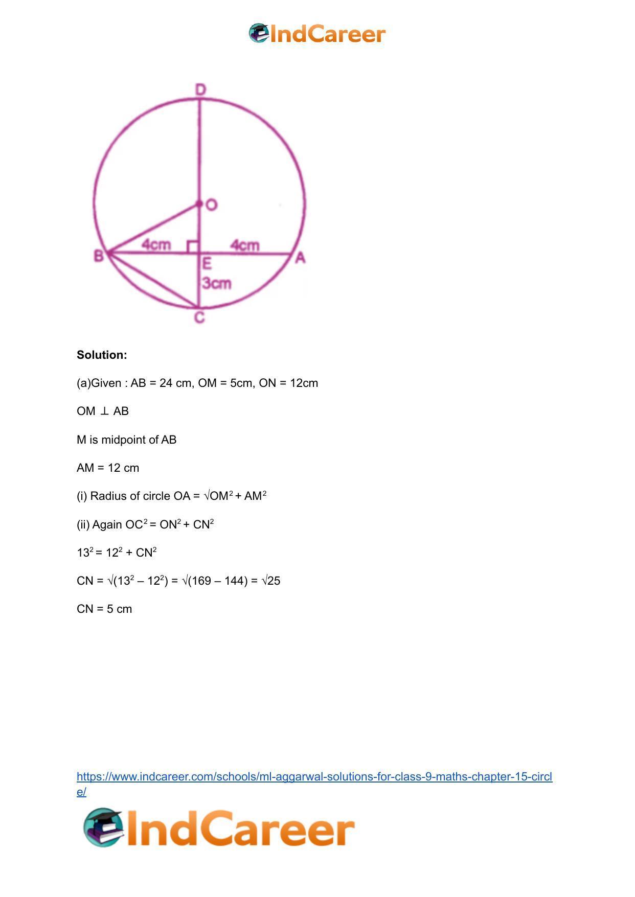 ML Aggarwal Solutions for Class 9 Maths Chapter 15- Circle - Page 11