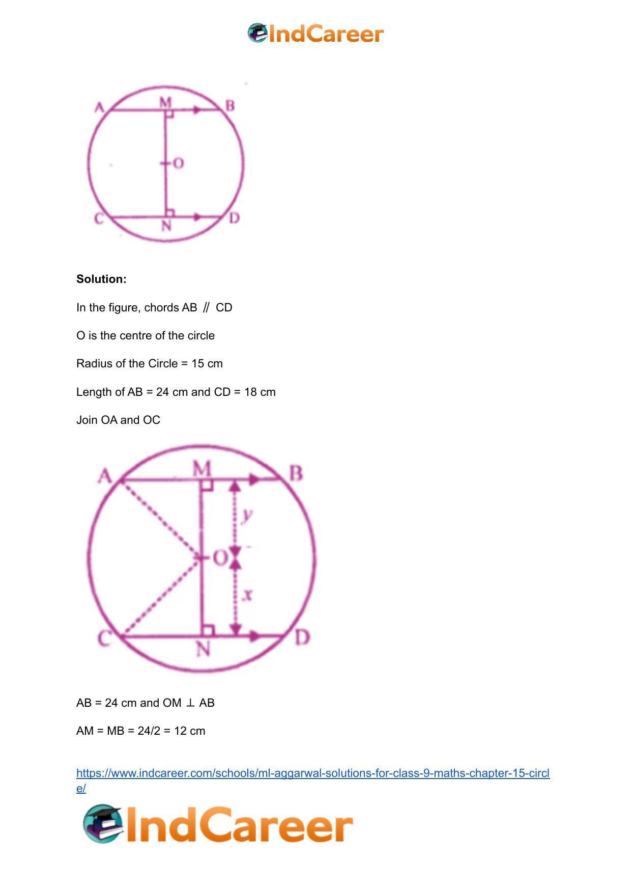 ML Aggarwal Solutions for Class 9 Maths Chapter 15- Circle - Page 13