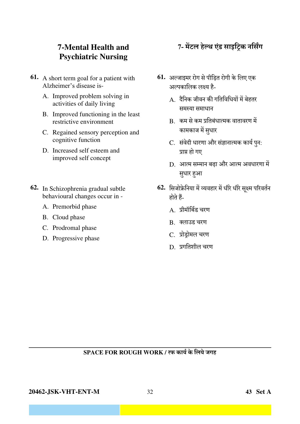 CG Post Basic B.Sc Nursing 2024 Question Paper - Page 32