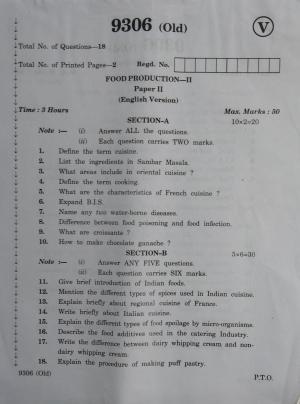 AP Inter 2nd Year Vocational Question Paper March - 2020 - Food Production - II (old)