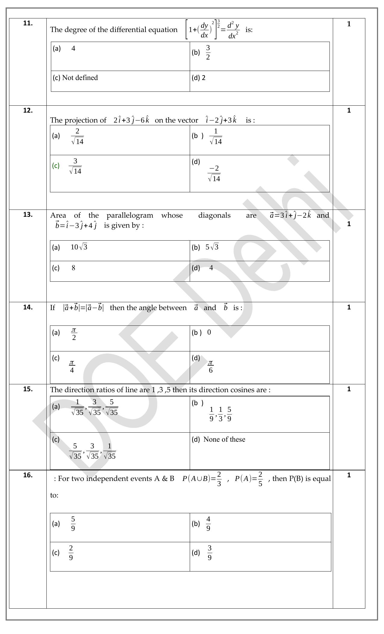 Edudel Class 12 Math (English) Practice Papers-1 (2023-24) - Page 3