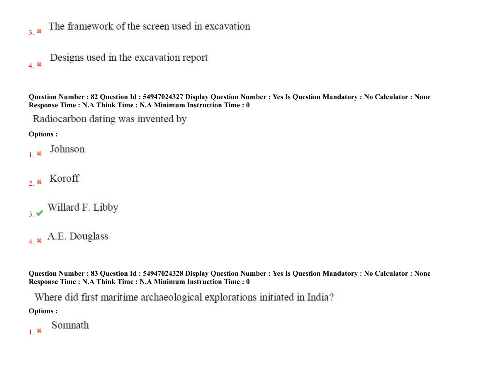 AP RCET 2022: Archaeology -  18-10-2022 (Tuesday) Session-I: Question Paper With keys - Page 62
