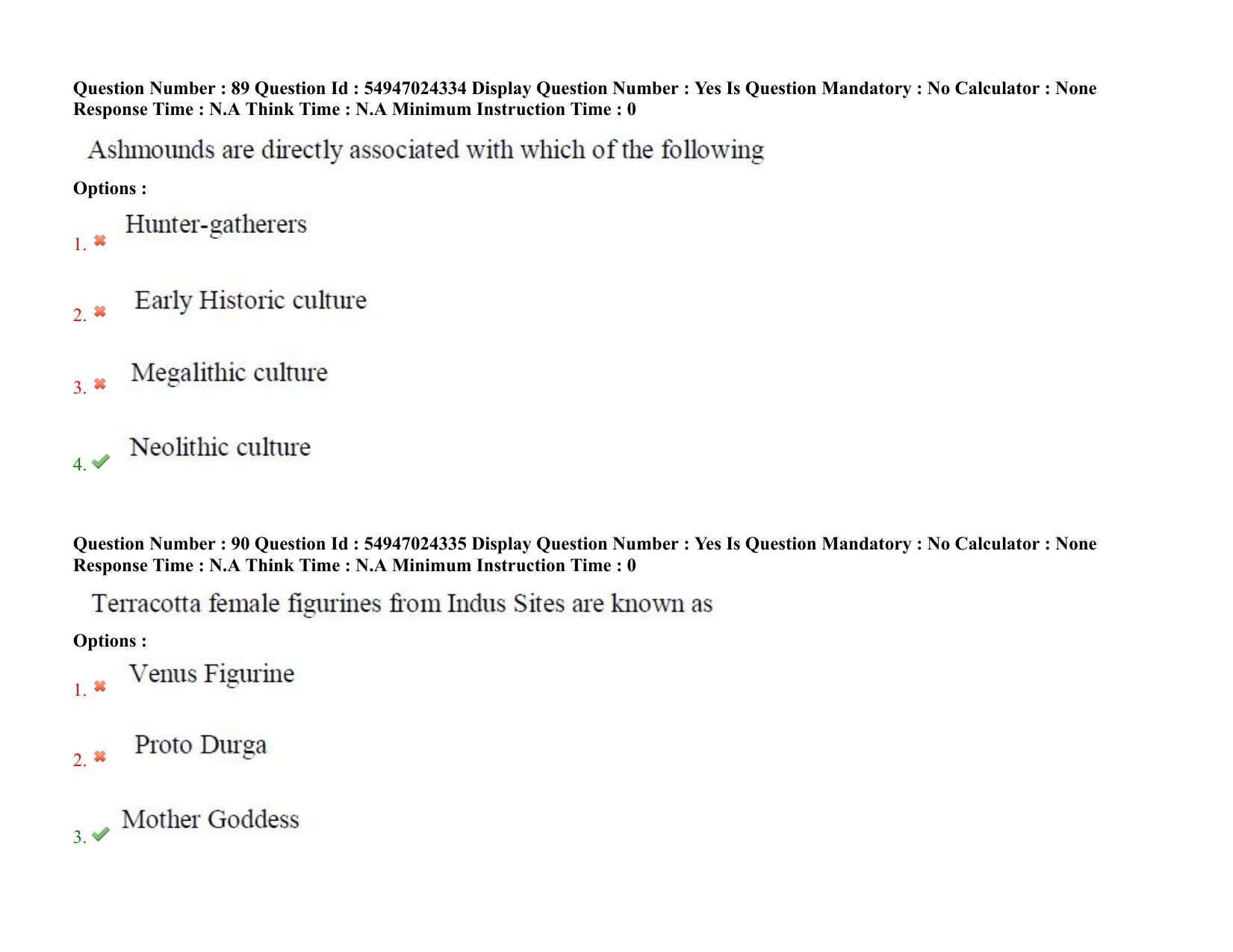 AP RCET 2022: Archaeology -  18-10-2022 (Tuesday) Session-I: Question Paper With keys - Page 66