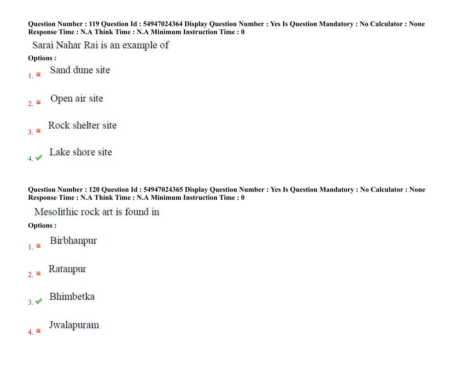 AP RCET 2022: Archaeology -  18-10-2022 (Tuesday) Session-I: Question Paper With keys - Page 82