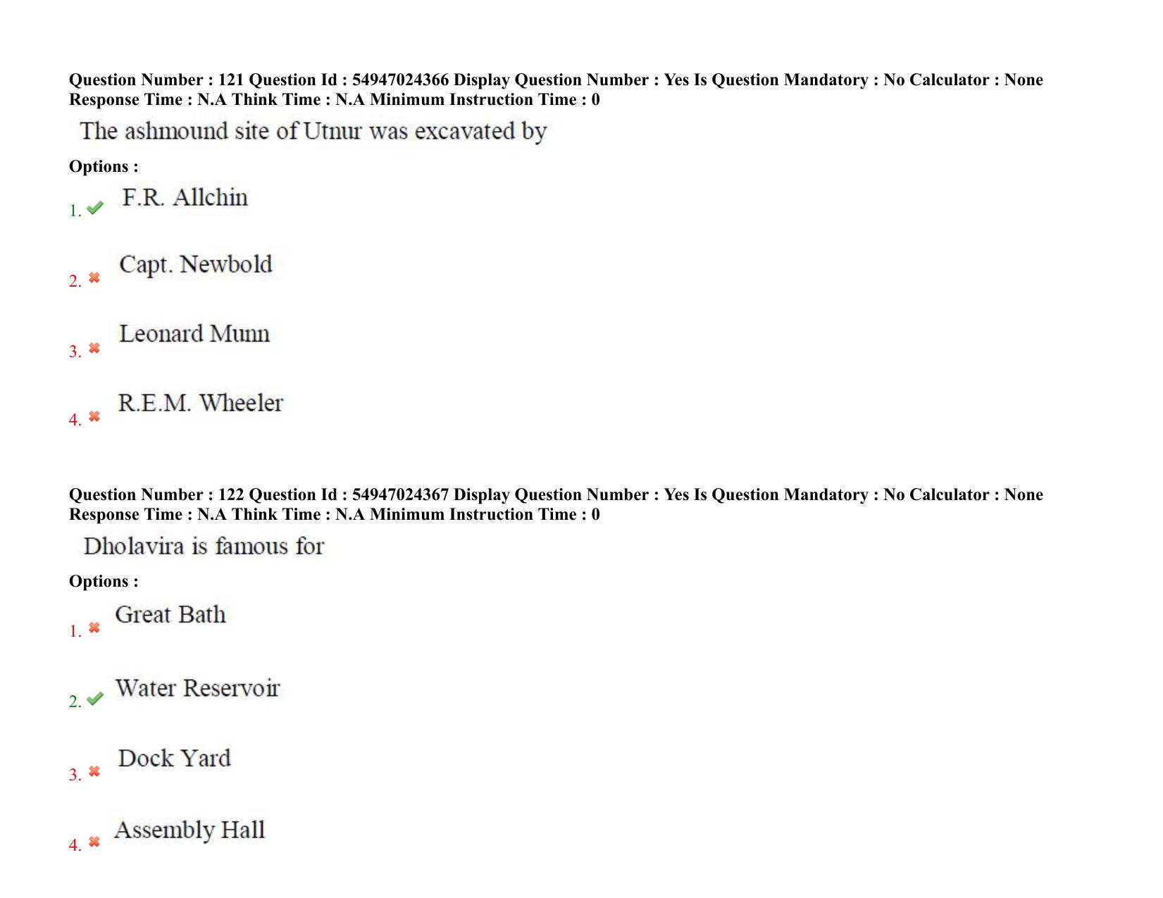 AP RCET 2022: Archaeology -  18-10-2022 (Tuesday) Session-I: Question Paper With keys - Page 83
