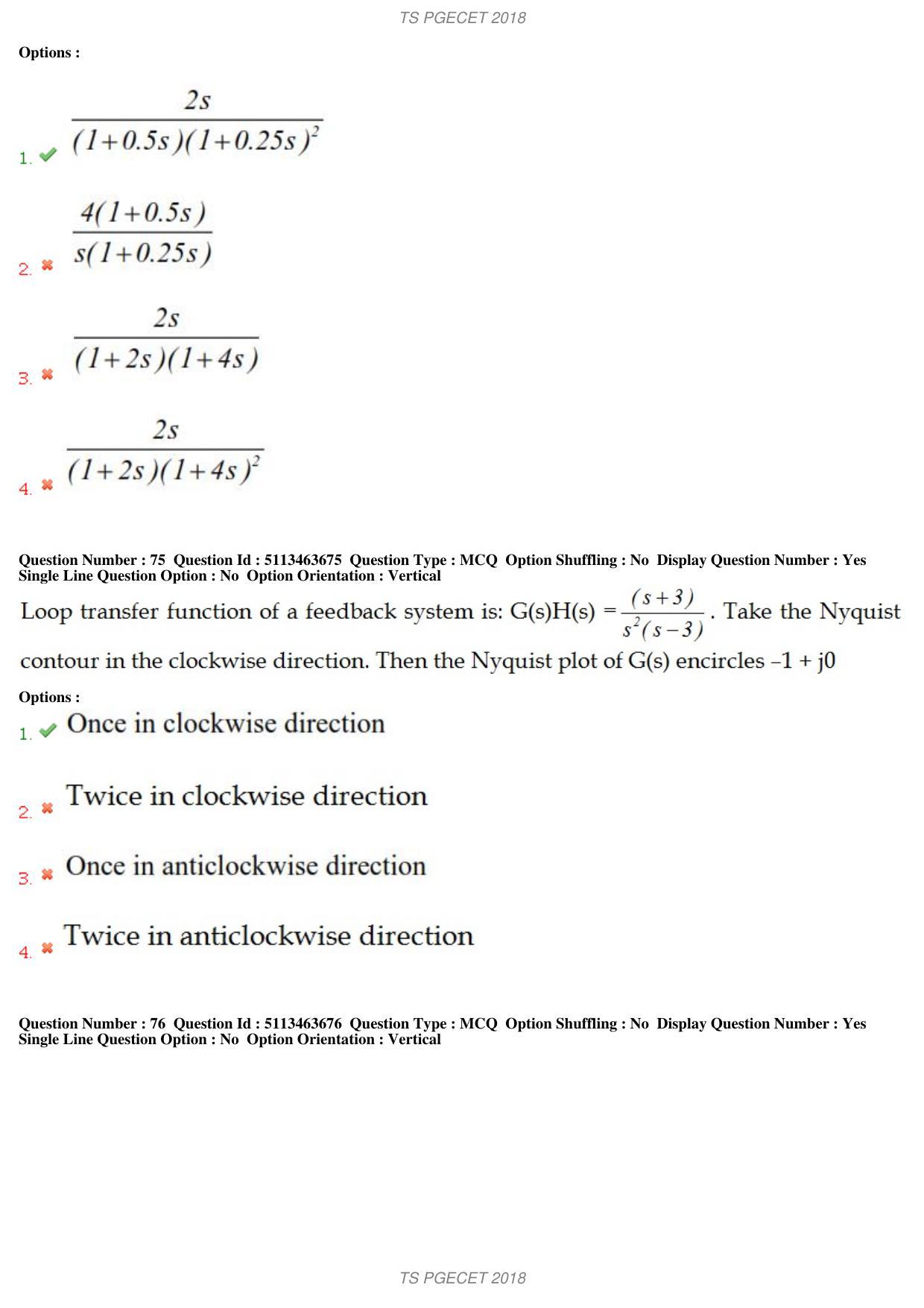 TS PGECET 2018: Instrumentation Engineering Question Papers - Page 34