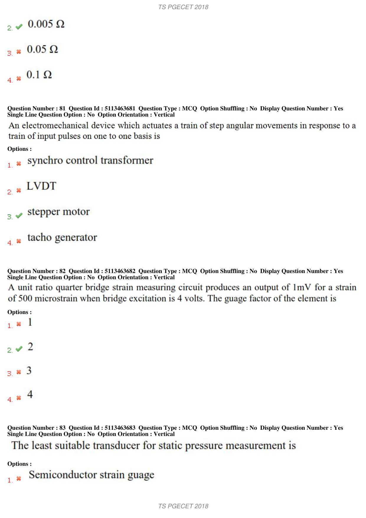 TS PGECET 2018: Instrumentation Engineering Question Papers - Page 37