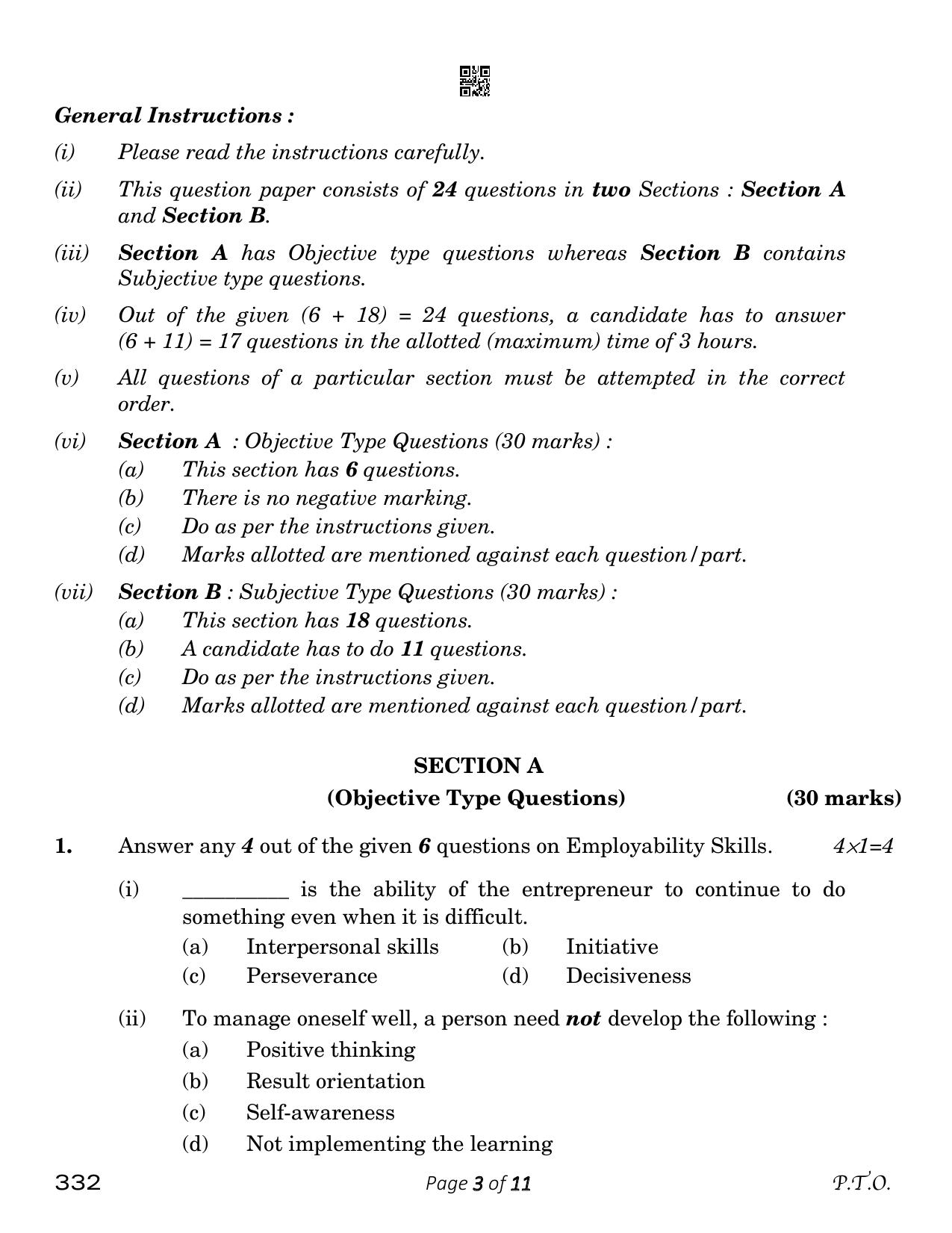 CBSE Class 12 Agriculture (Compartment) 2023 Question Paper - Page 3