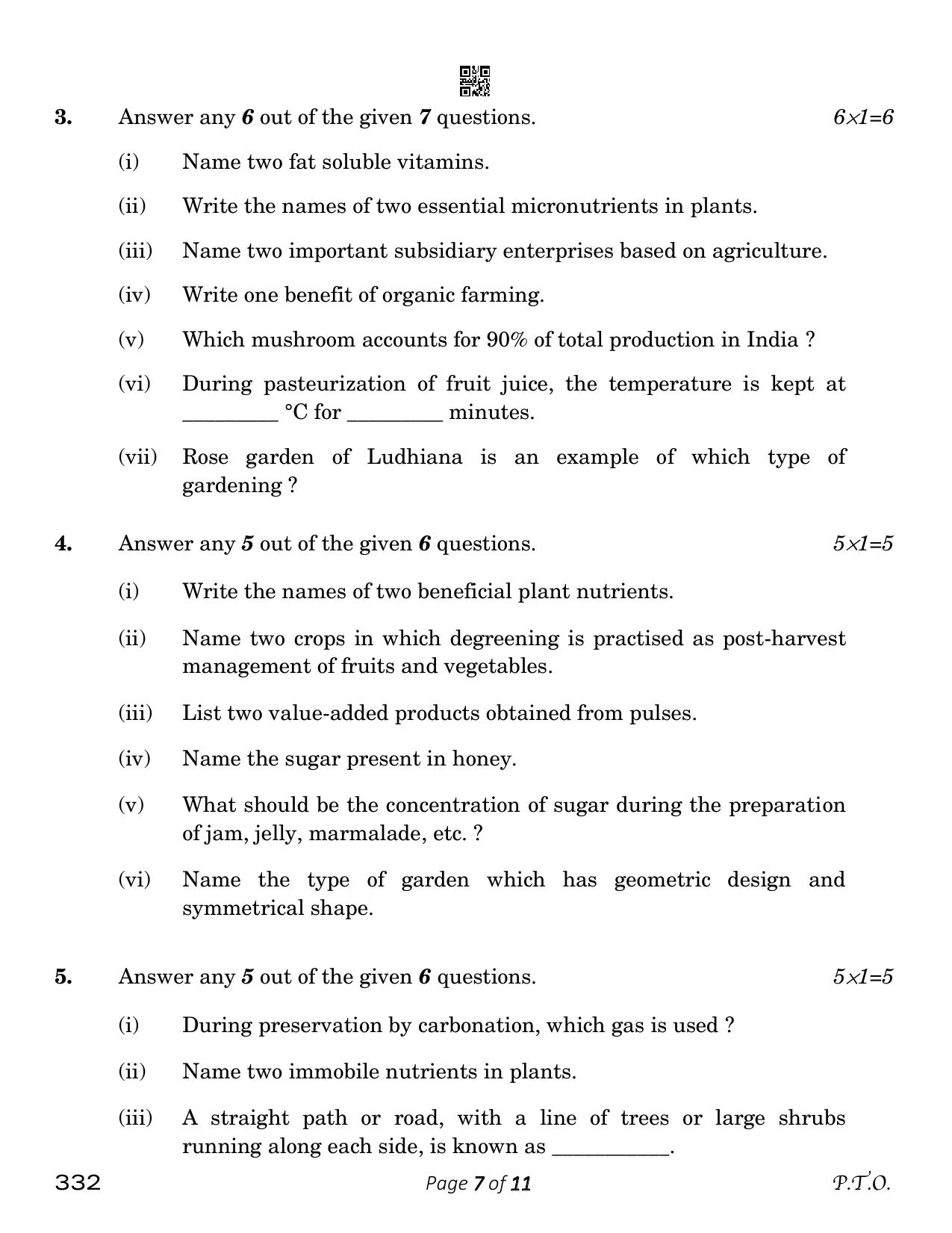 CBSE Class 12 Agriculture (Compartment) 2023 Question Paper - Page 7