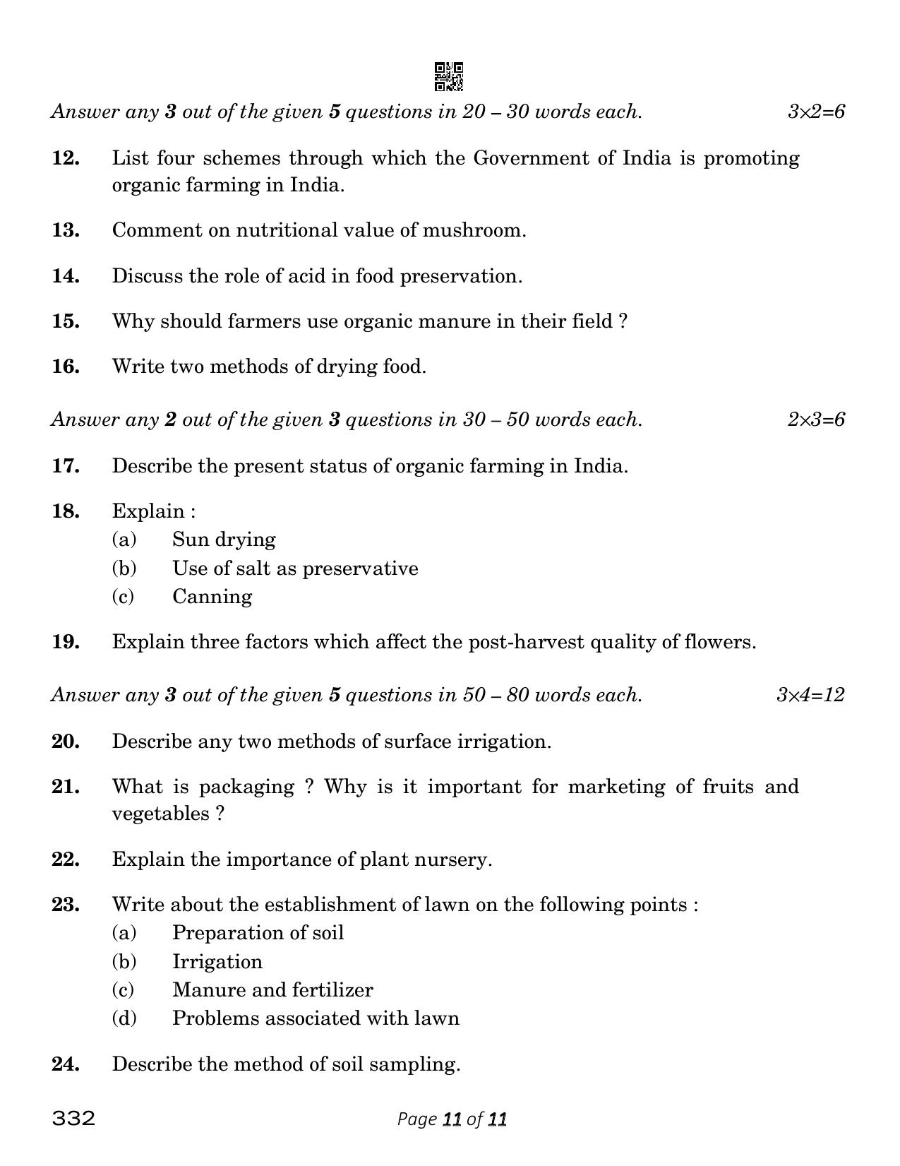 CBSE Class 12 Agriculture (Compartment) 2023 Question Paper - Page 11