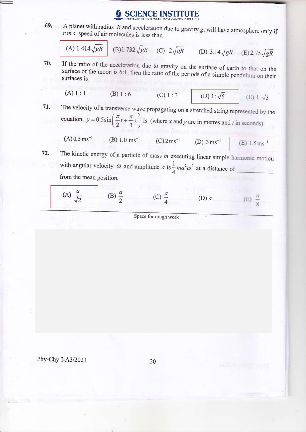 KEAM Paper I 2021 Question Paper - Page 19