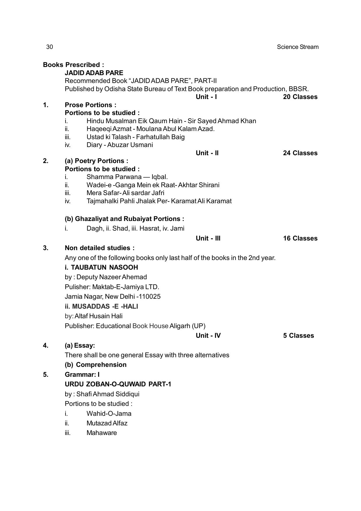CHSE Odisha Class 12 Syllabus for Science - Page 30
