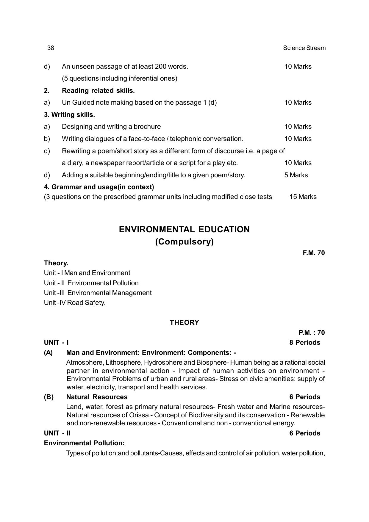 CHSE Odisha Class 12 Syllabus for Science - Page 38