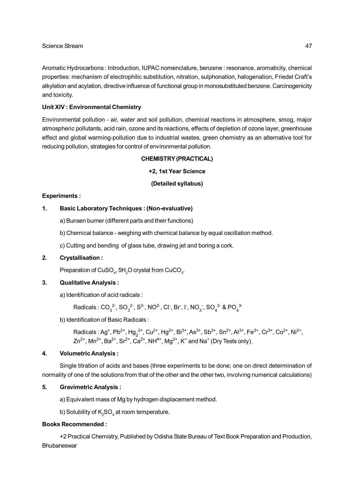 CHSE Odisha Class 12 Syllabus for Science - Page 47