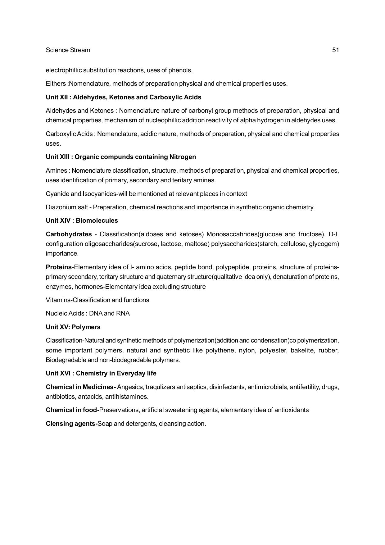 CHSE Odisha Class 12 Syllabus for Science - Page 51