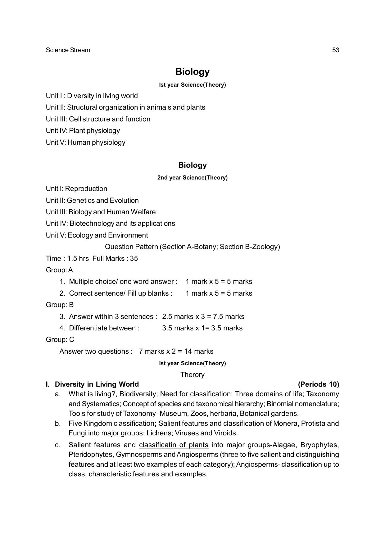 CHSE Odisha Class 12 Syllabus for Science - Page 53